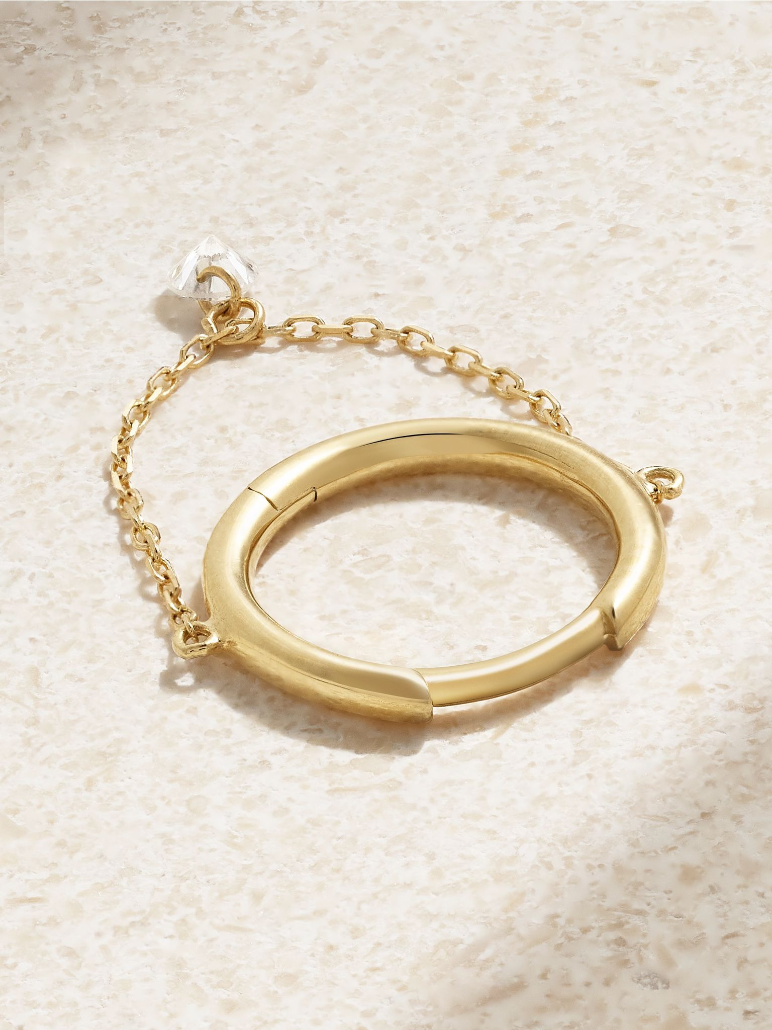 18-karat gold diamond single hoop earring Gold - 3