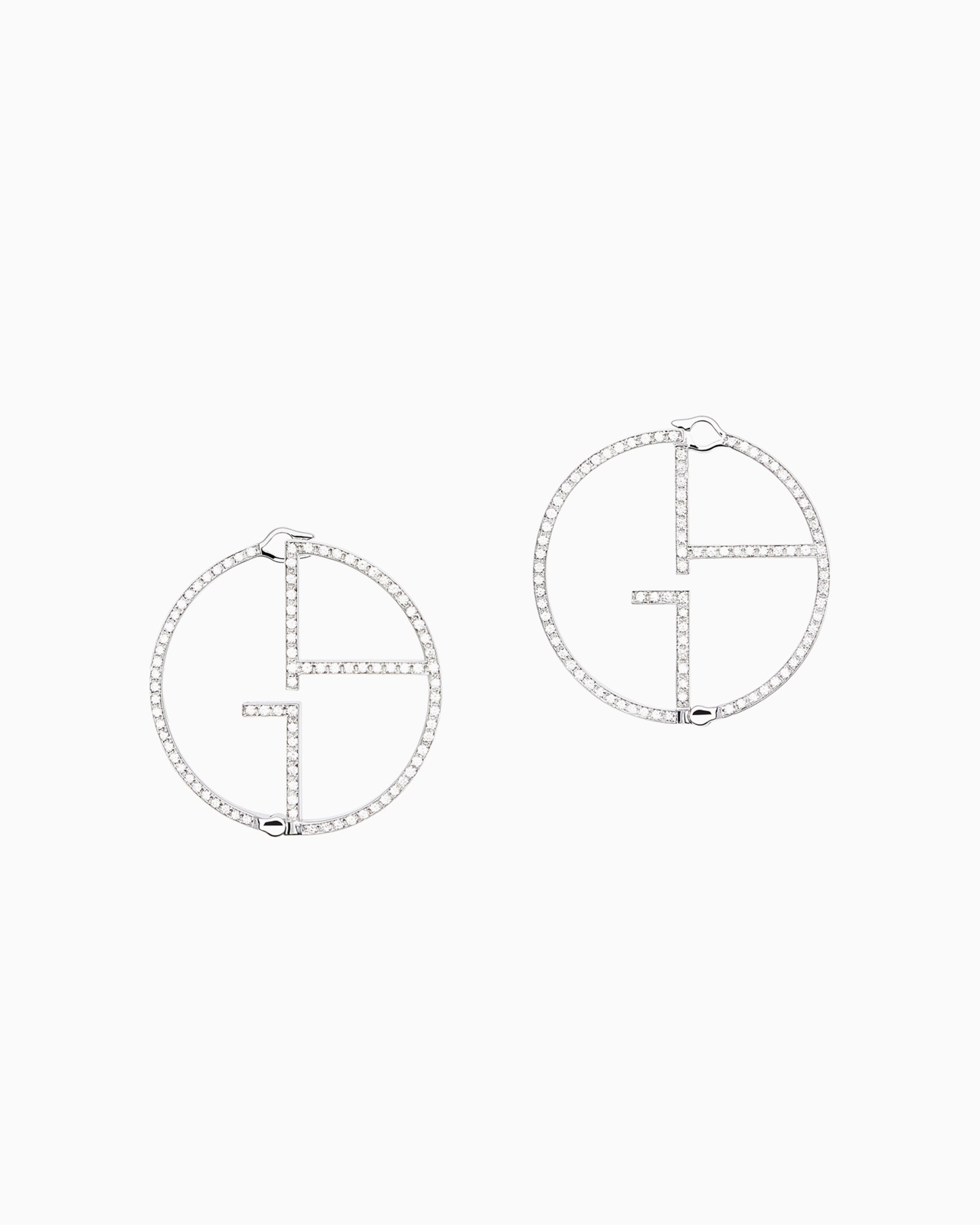 18K WHITE-GOLD, DIAMOND BORGONUOVO EARRINGS - 1
