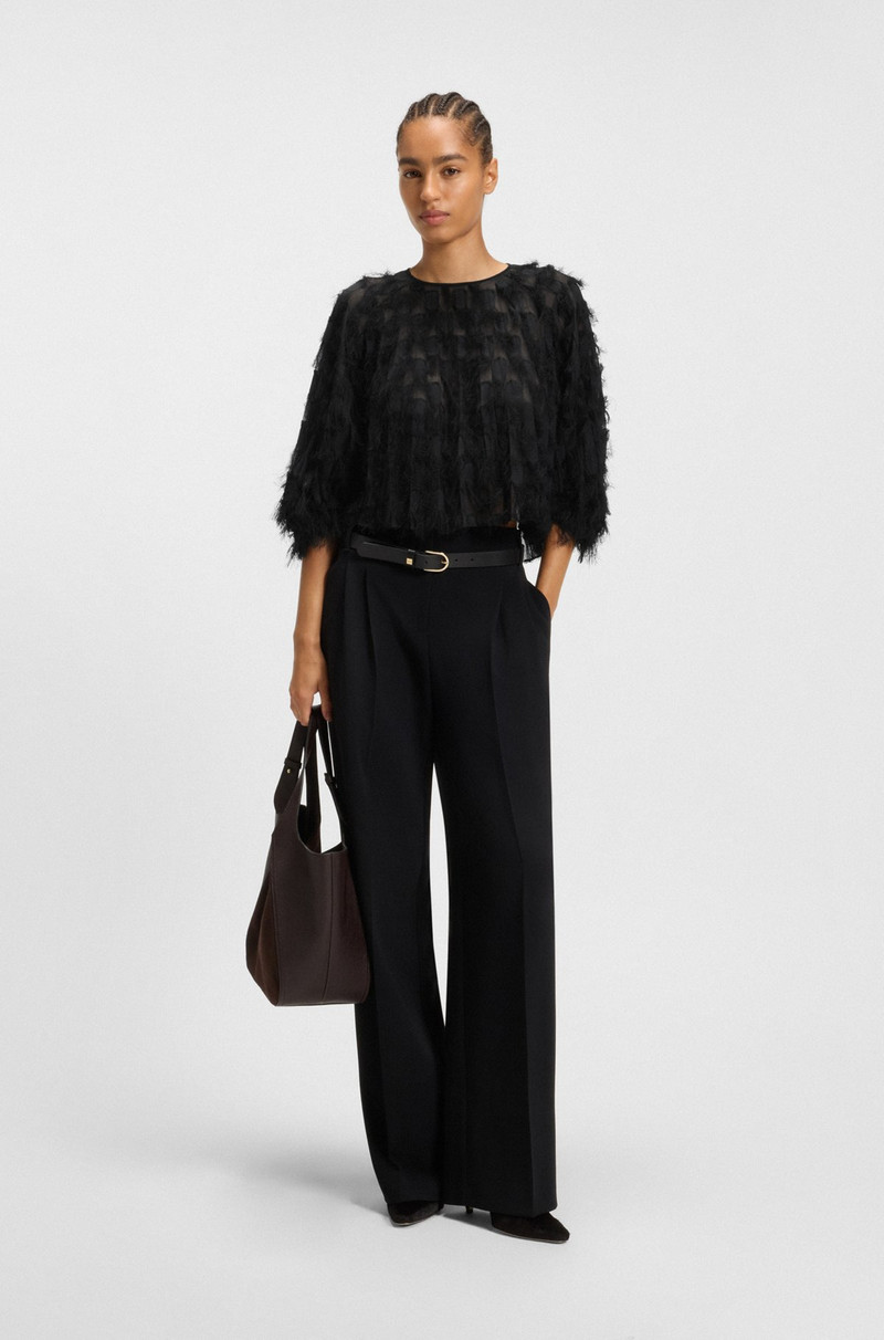 BOSS RELAXED-FIT BLOUSE IN FEATHER JACQUARD outlook