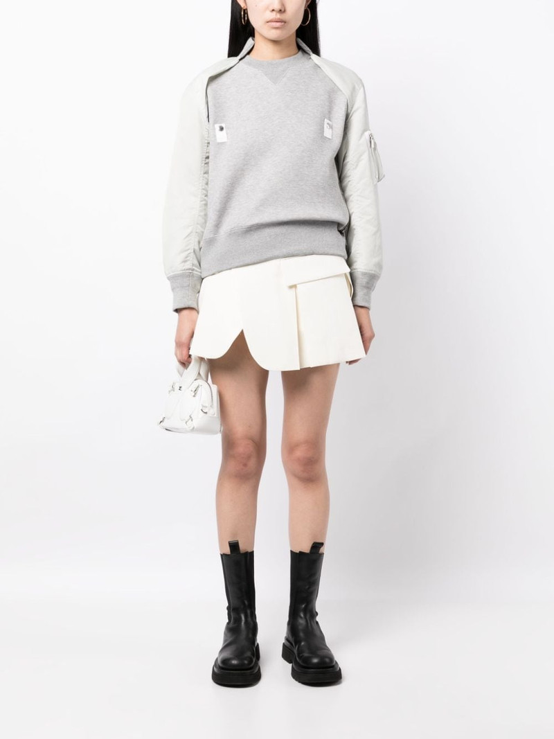 sacai pleated A-line short shorts outlook