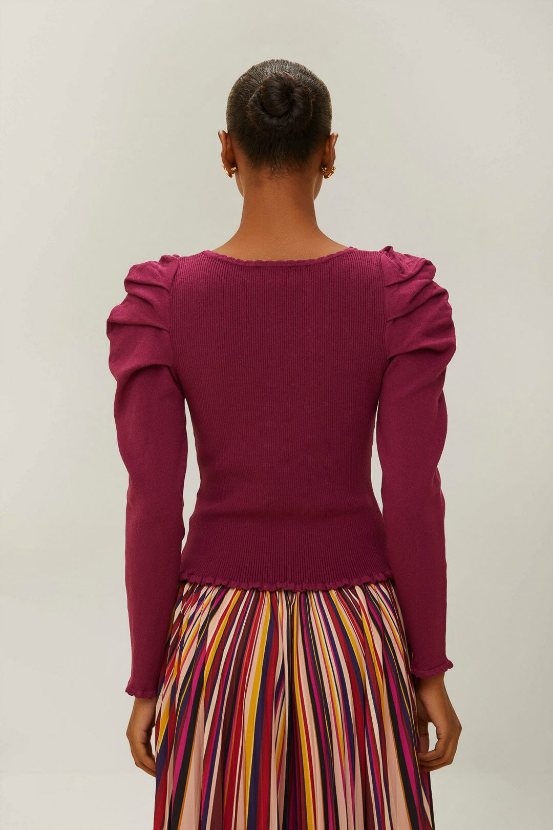Burgundy Knit Corset Top - 3