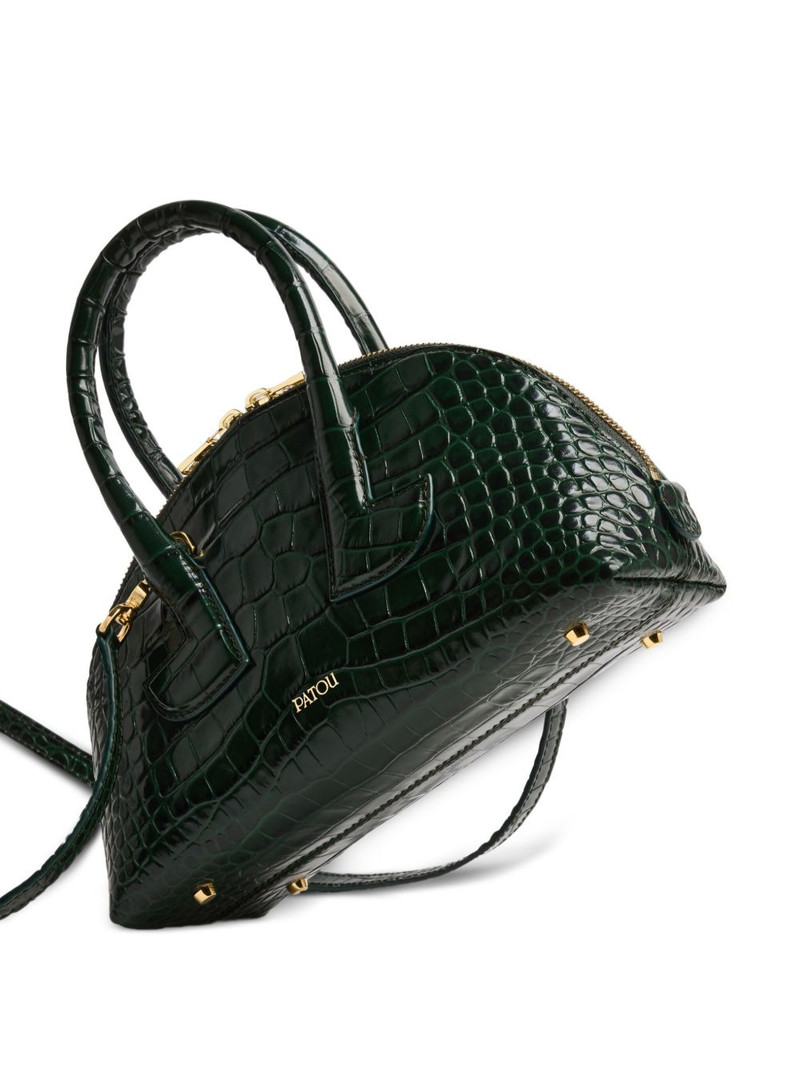 Le Patou Bowling crocodile-embossed half-moon bag 3