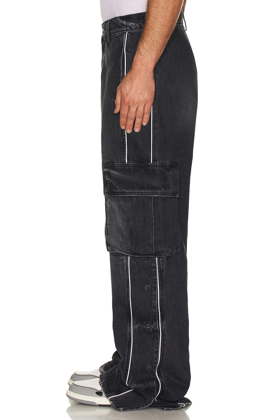 Denim Track Logo Cargo Jeans - 5