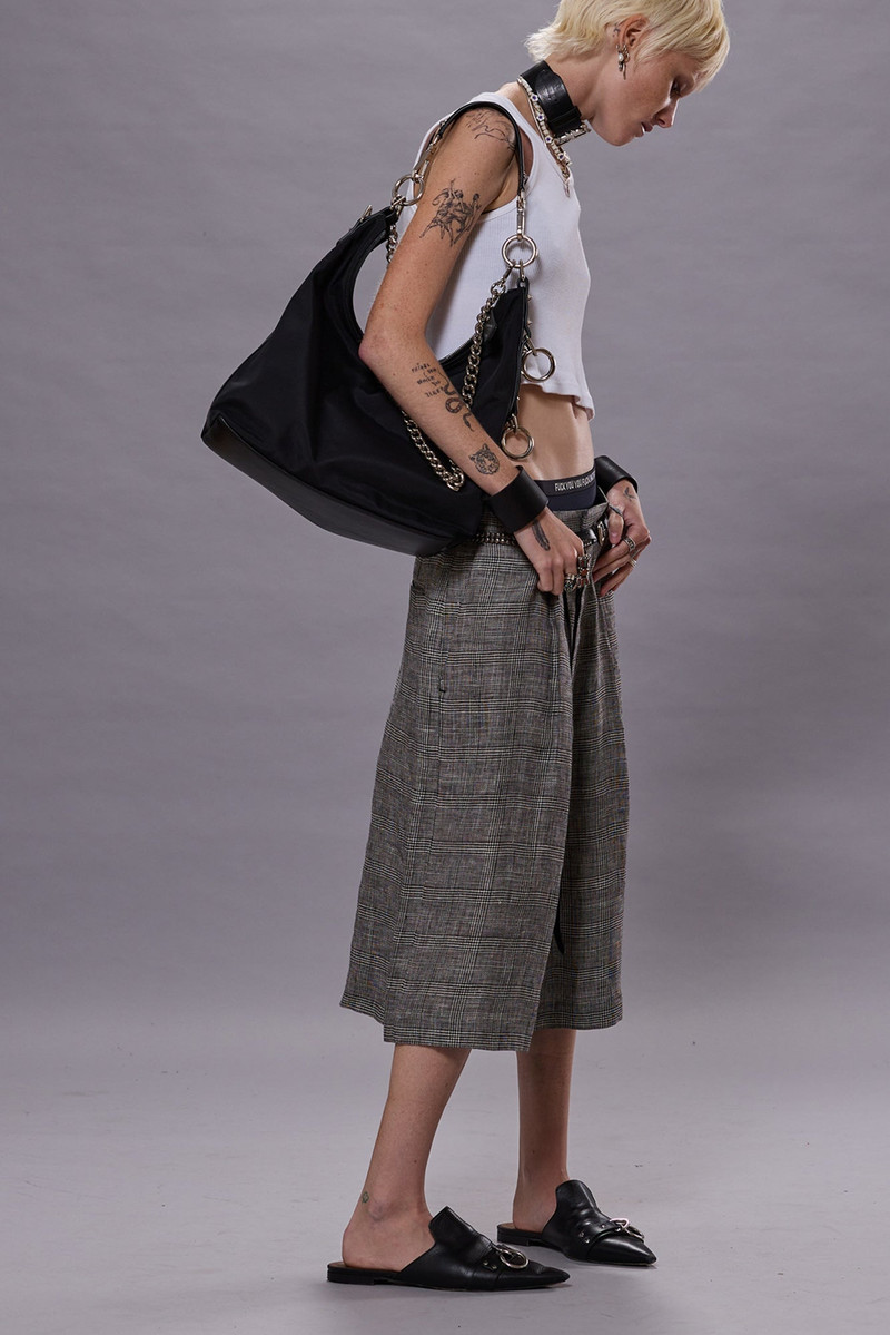 R13 JUMBO TAILORED SHORT - BLACK&WHITE GLENPLAID - R13 outlook