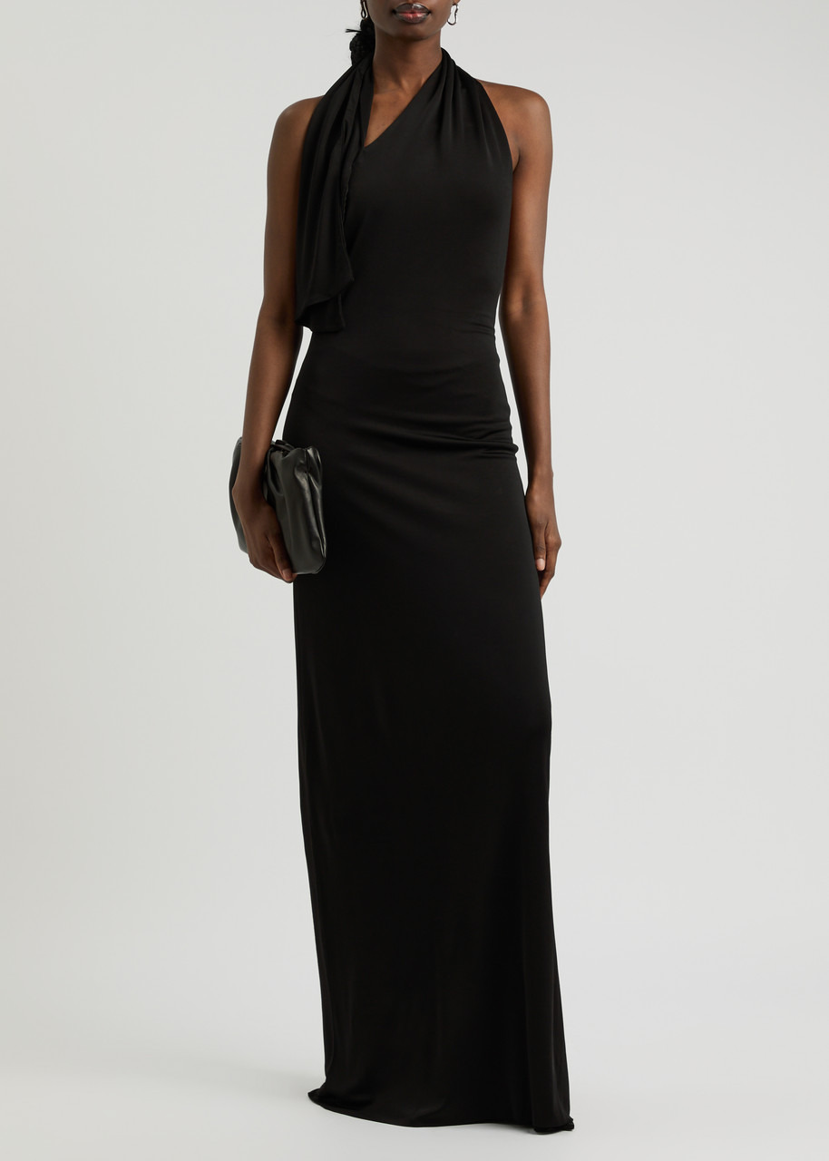 Khaite Roza Scarf-effect Satin-jersey Gown - 4