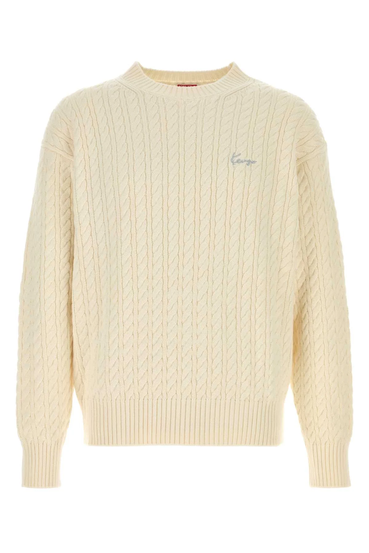 Kenzo Men White Cotton Blend Sweater - 1