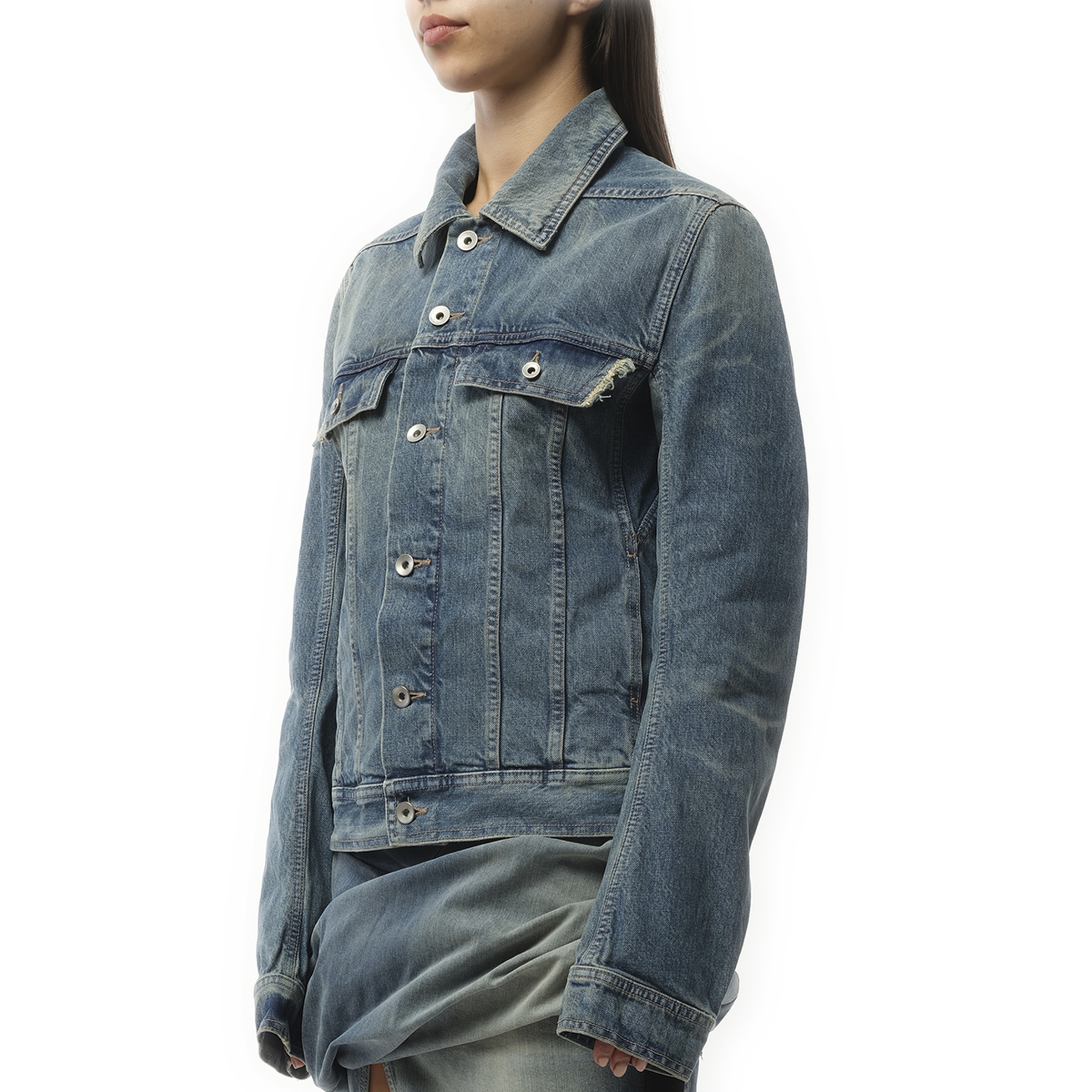 Trucker Denim Jacket in Washed Indigo - 5