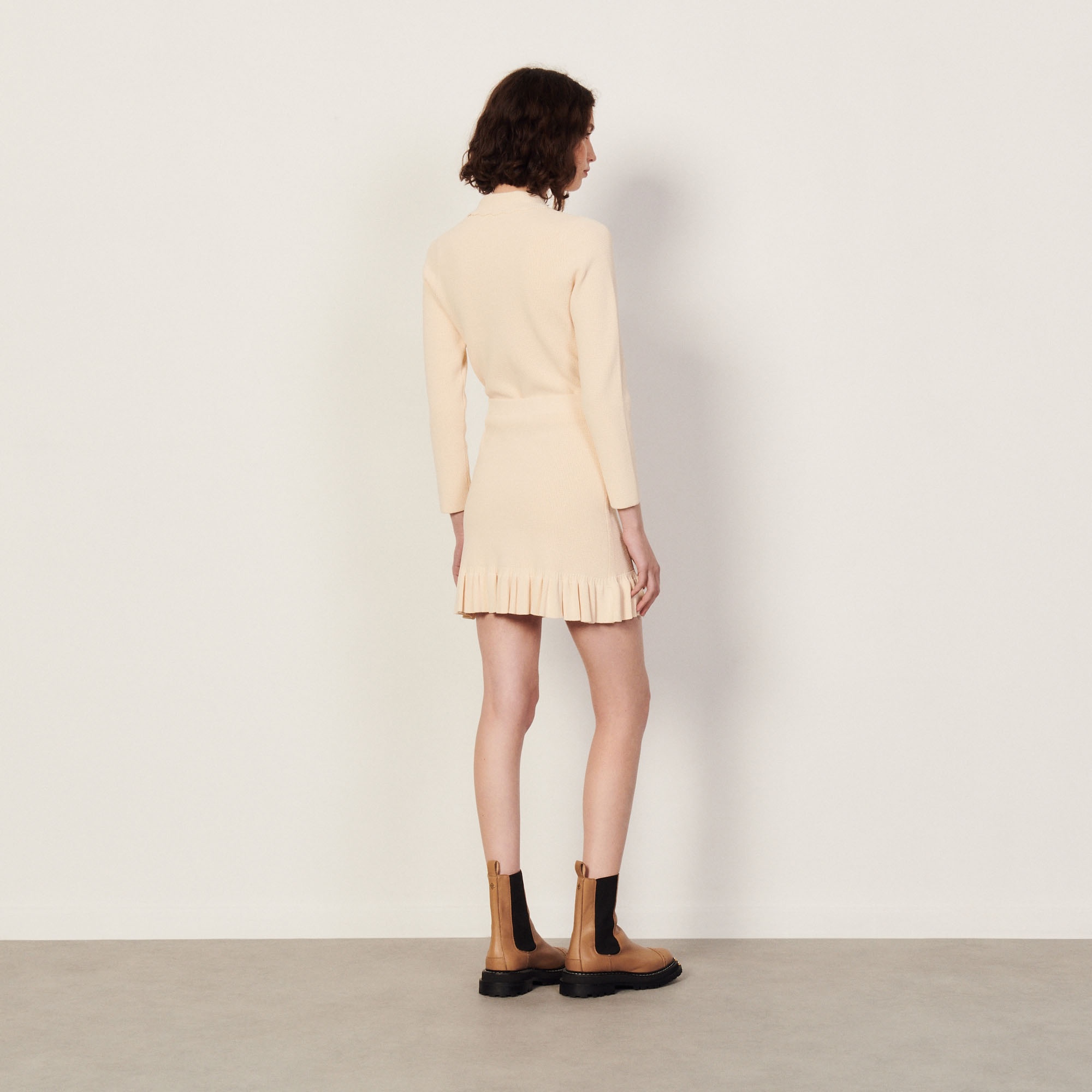 Short waffle knit skirt - 2