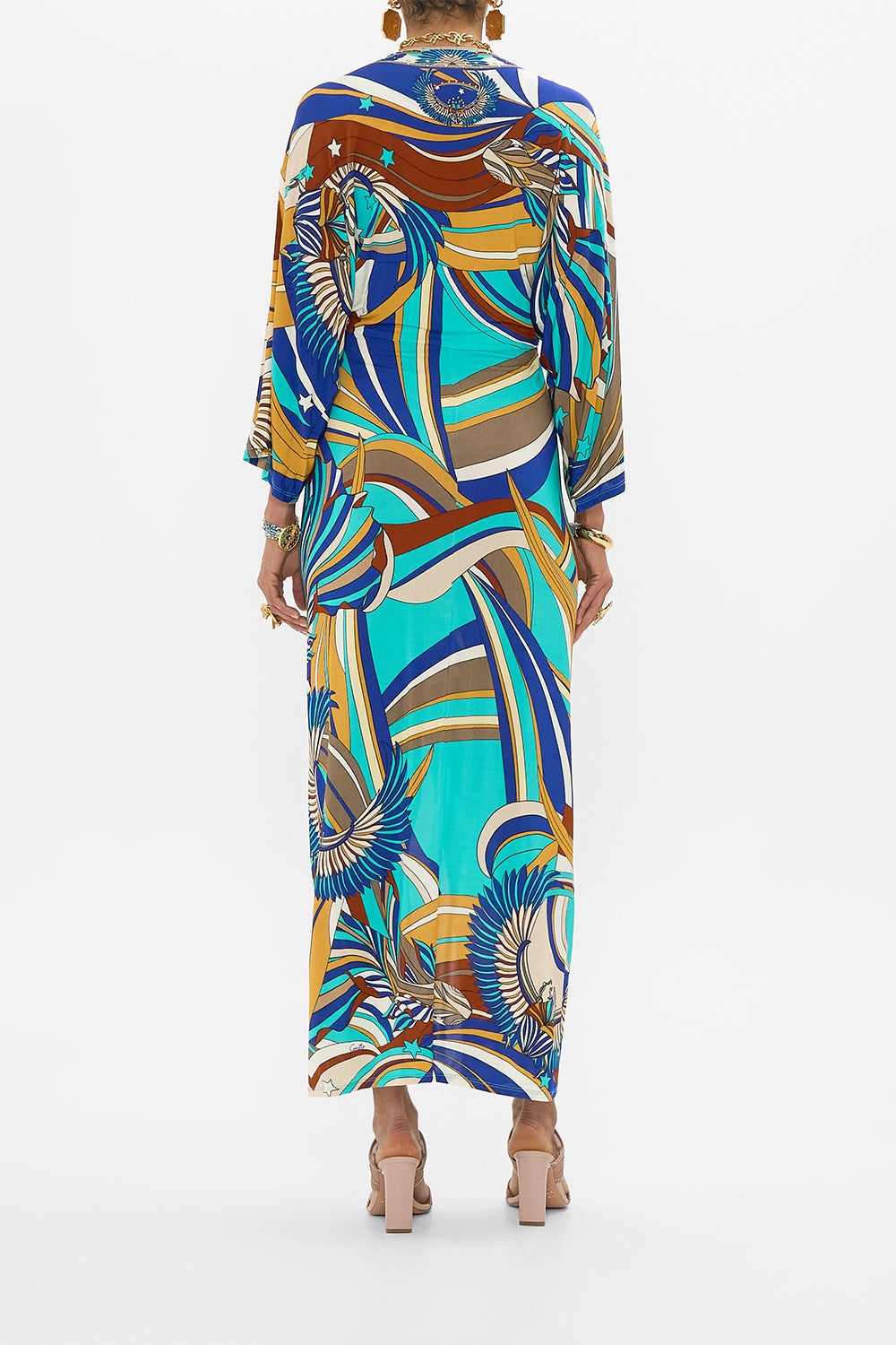 DRAPED JERSEY DRESS WITH HARDWARE - 3