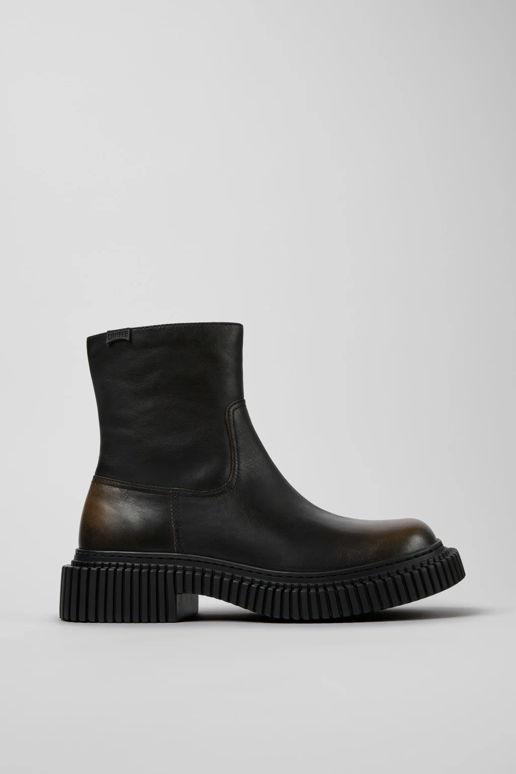 Pix Berlin Black and Brown Leather Ankle Boots for Men Shoes with EVA Outsoles. - 1