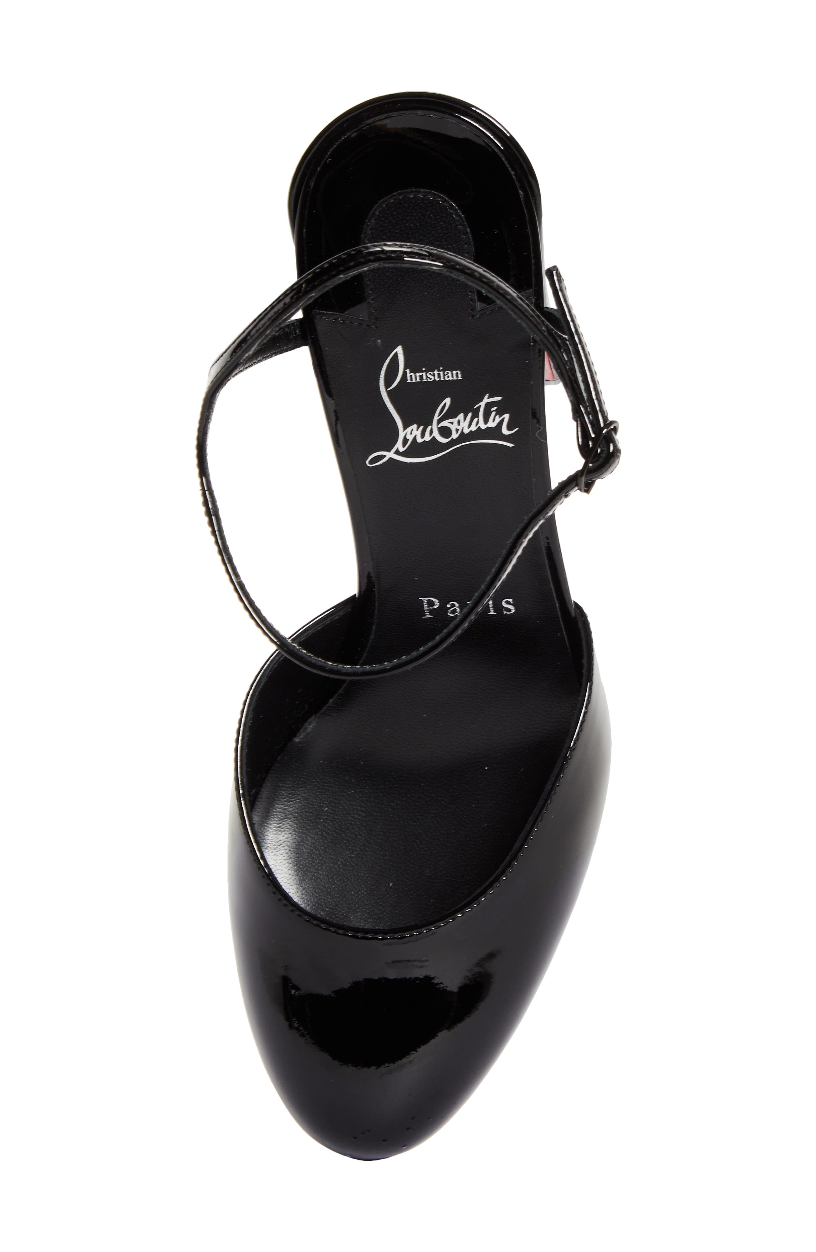 Christian Louboutin Jane Quarter Strap Pump in Black/Lin Black at Nordstrom - 5