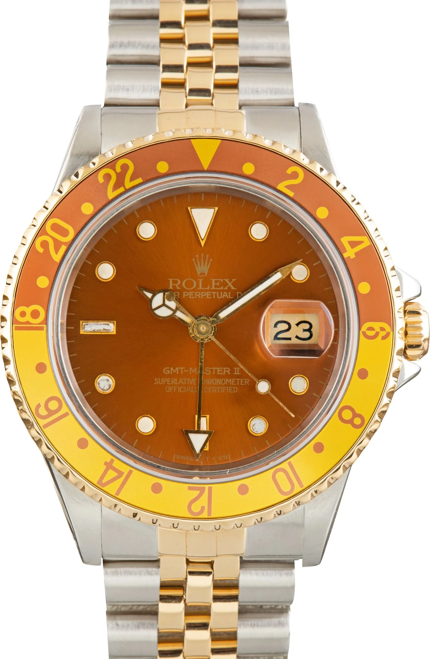 Used Two Tone Rolex GMT-Master II Ref 16713 Root Beer - 1