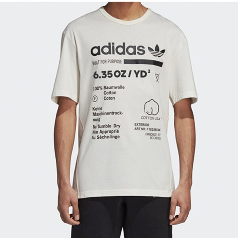 adidas adidas originals Alphabet Printing Round Neck Short Sleeve White DM2084 outlook