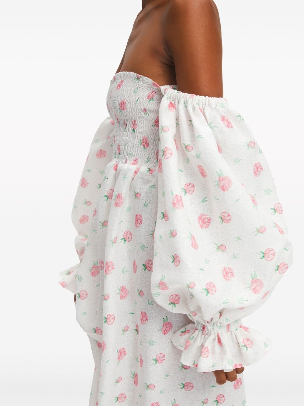 Atlanta rose-print linen dress - 6