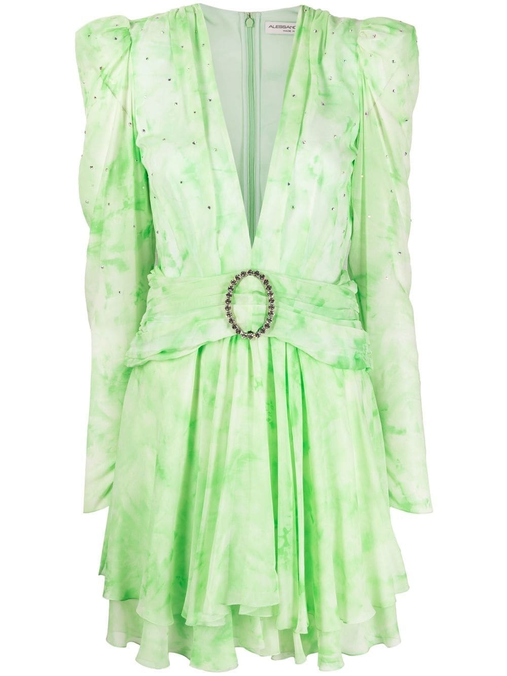 crystal-embellished silk minidress - 1