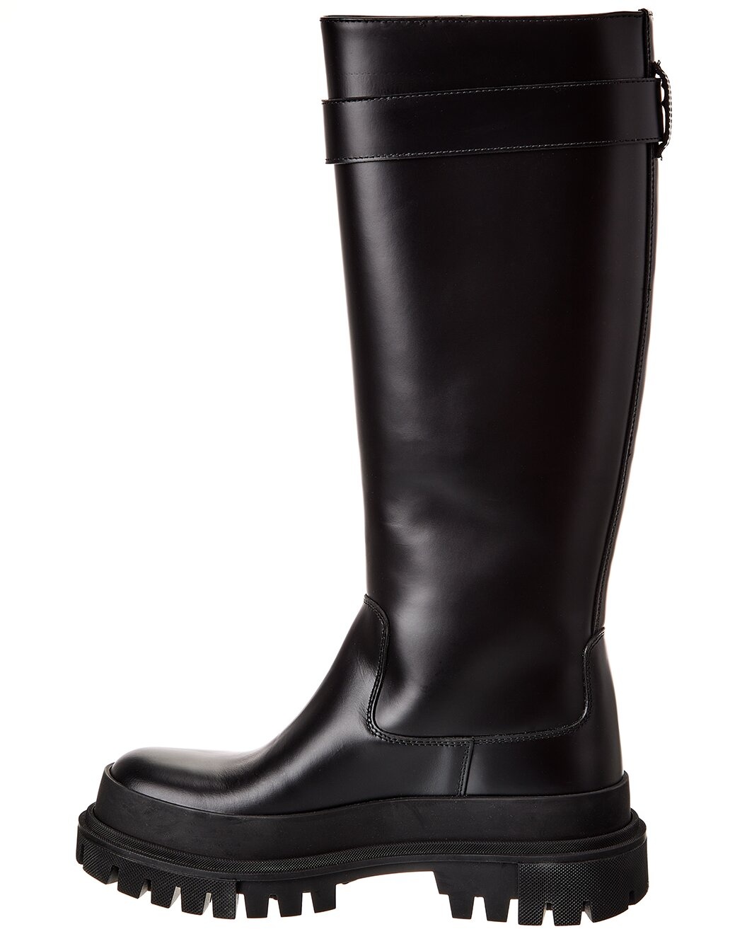 Dolce & Gabbana Branded Strap Leather Knee-High Boot - 2