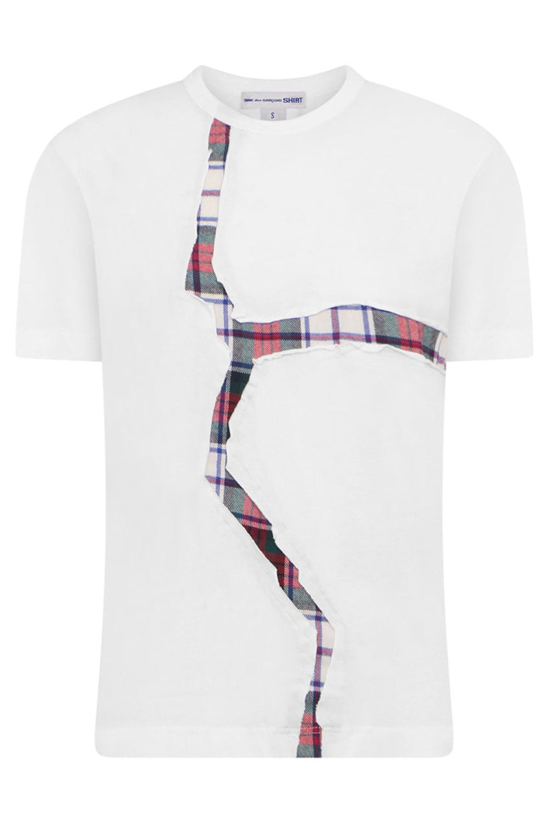 T-SHIRT WITH UNDERLAY JAGGER CROSS | WHITE 1