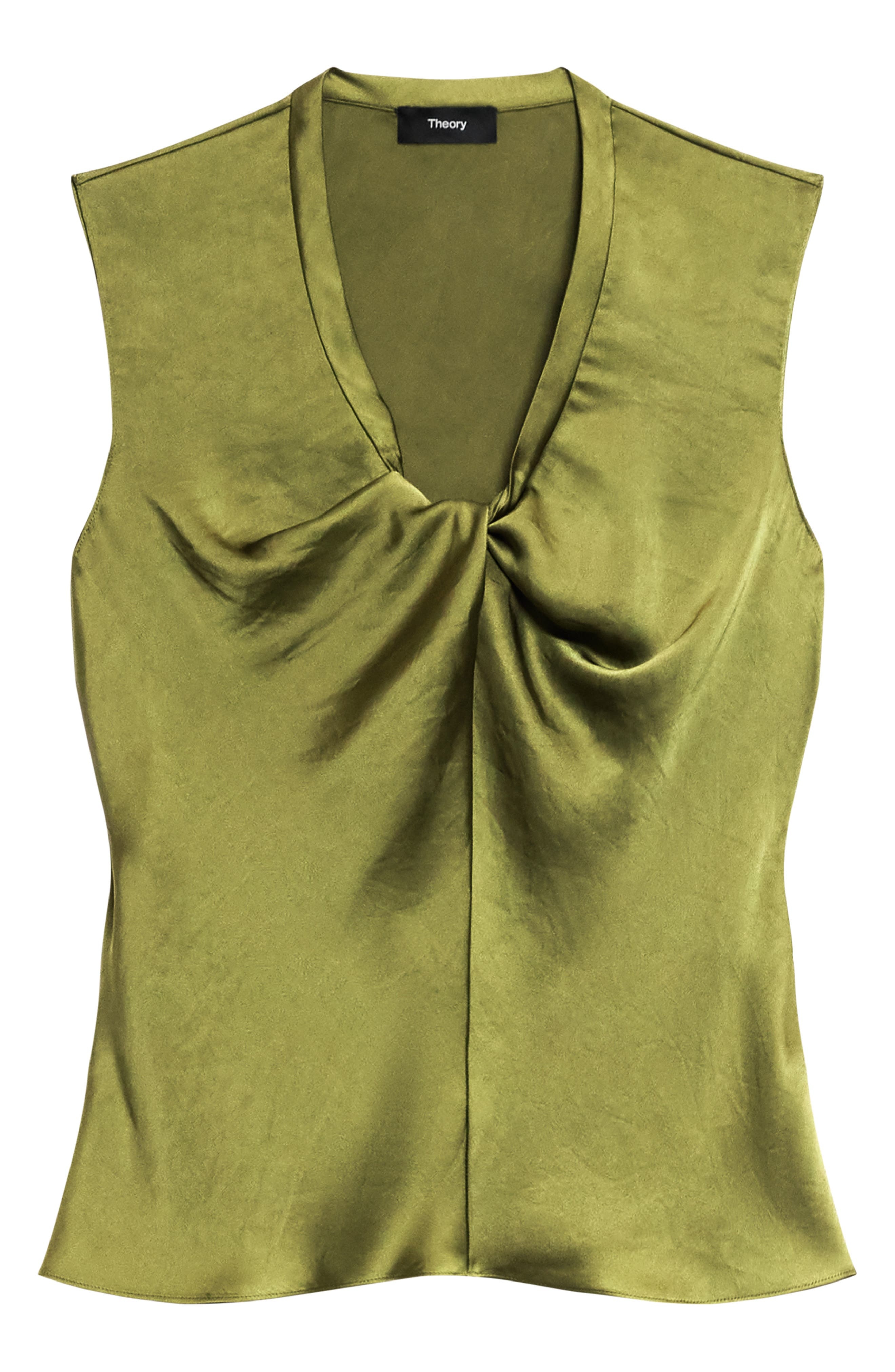 Theory Twist Neck Sleeveless Top in Avocado at Nordstrom - 5
