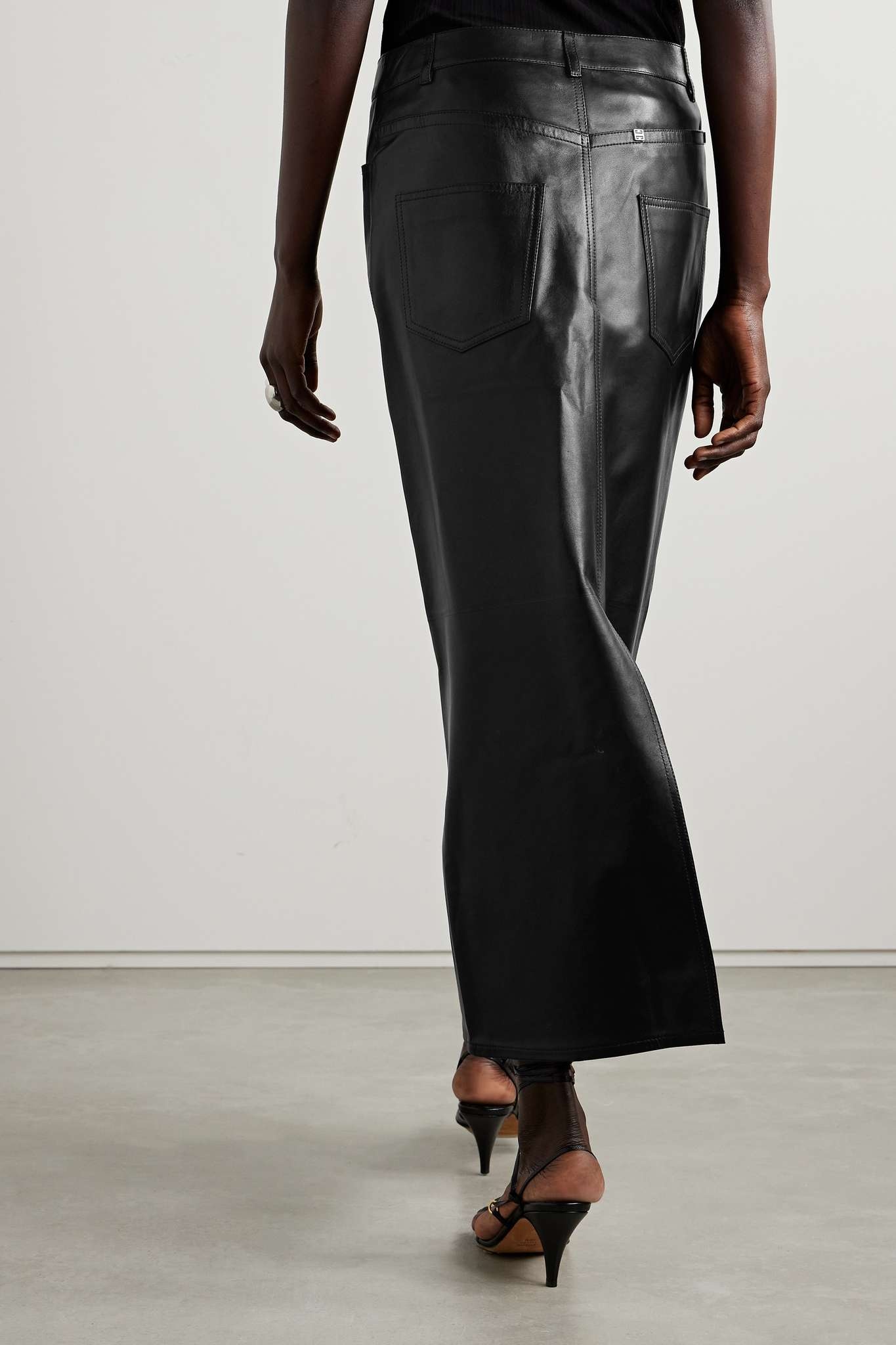 Leather maxi skirt - 4