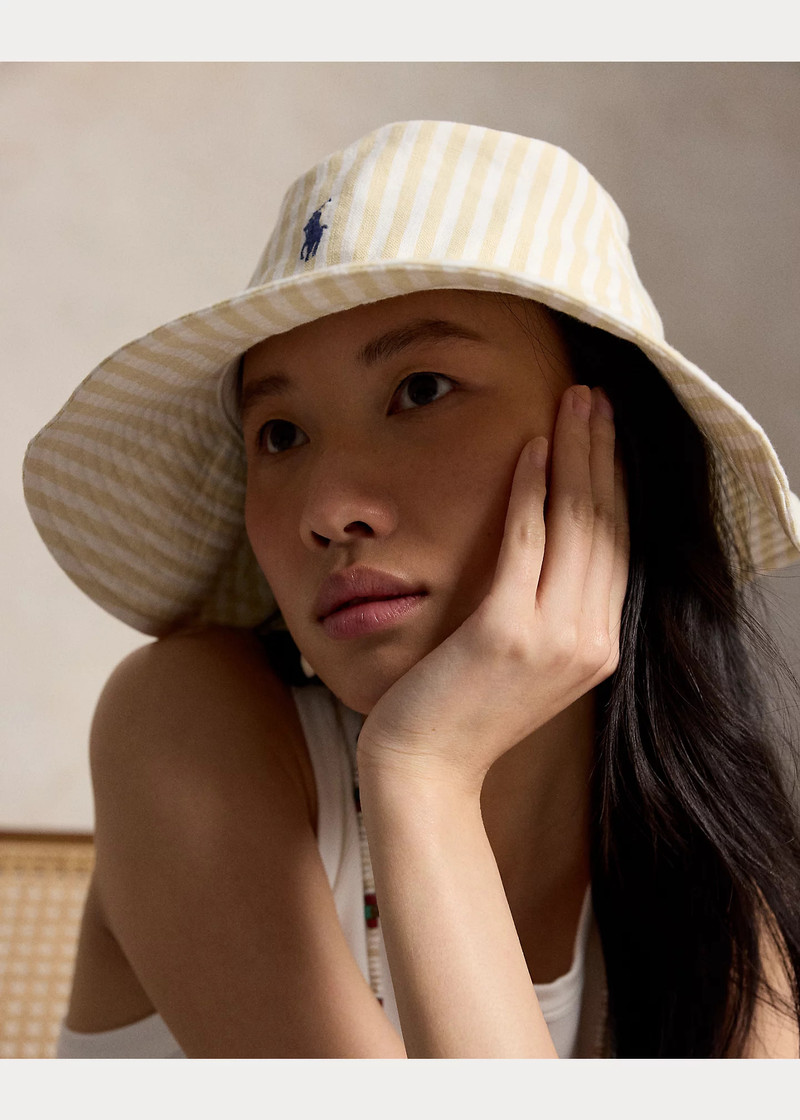 Striped Linen Sun Hat 4