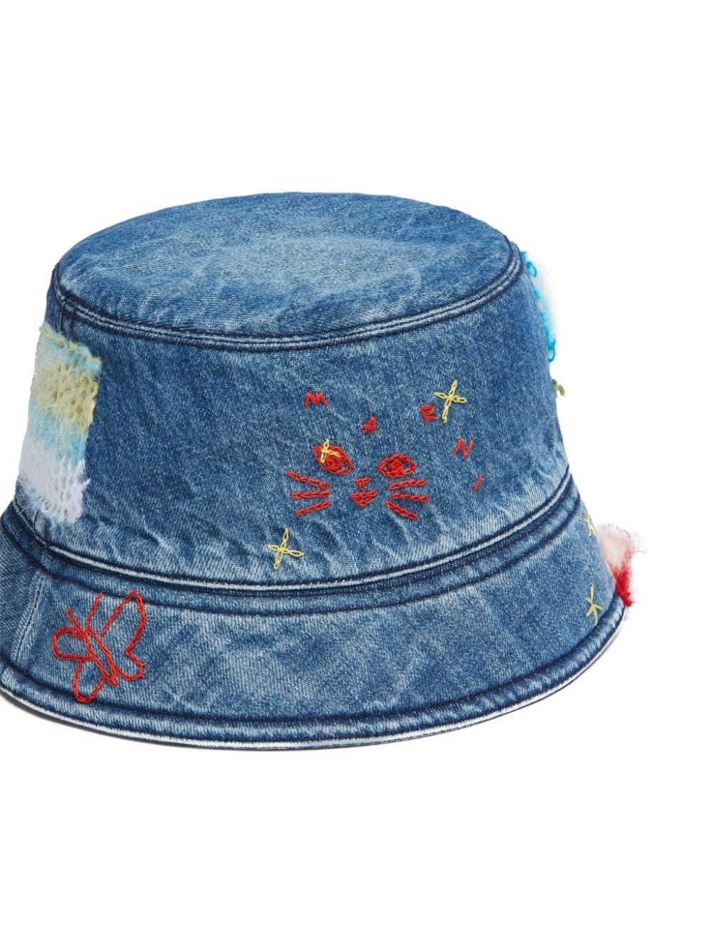 star-embroidered denim bucket hat - 3