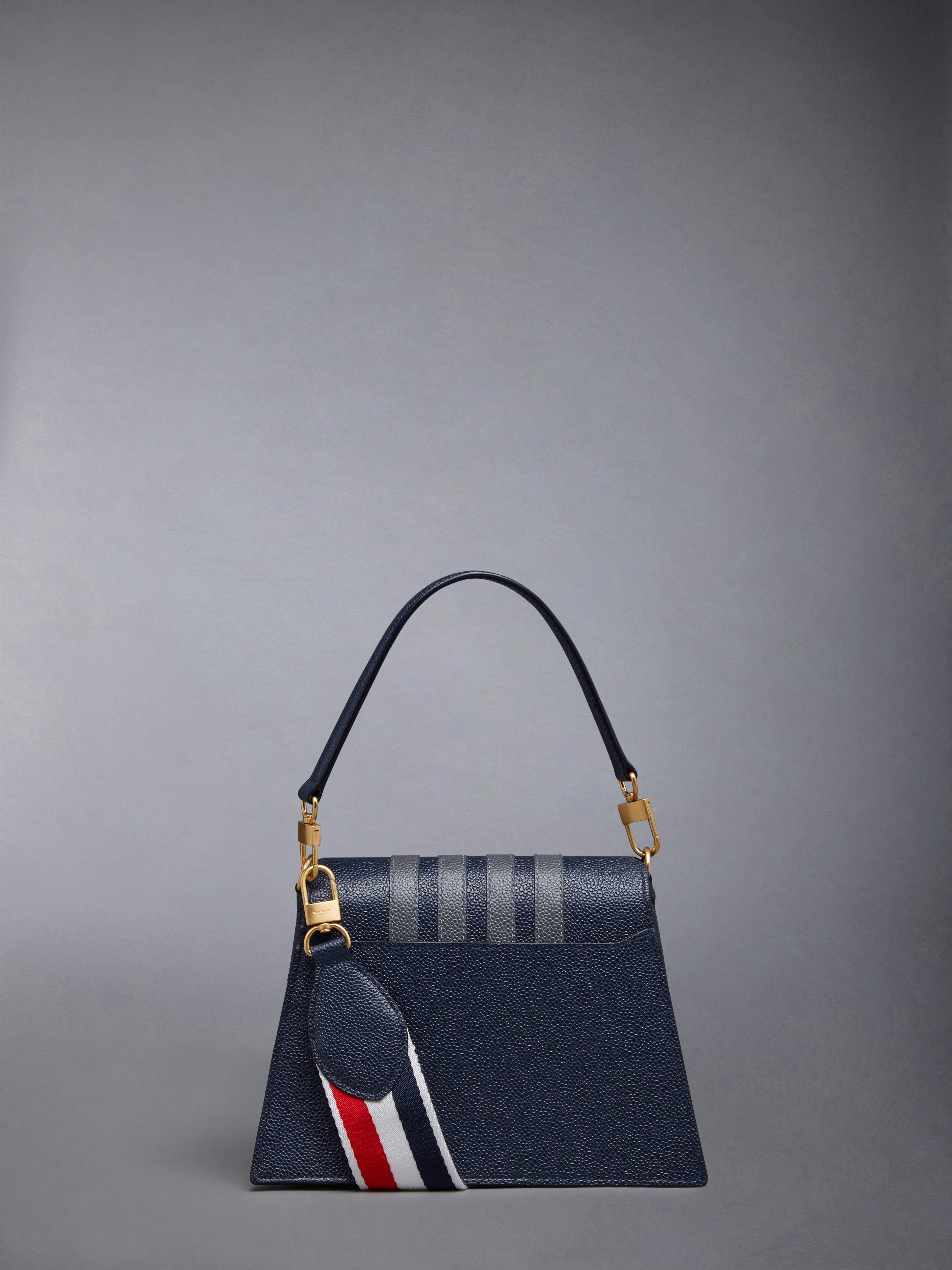 PEBBLE GRAIN LEATHER 4-BAR TRAPEZE BAG - 4