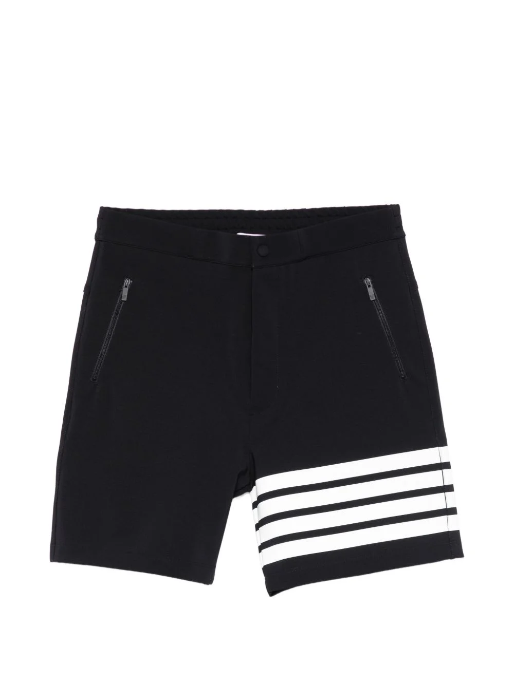 zip striped shorts - 1