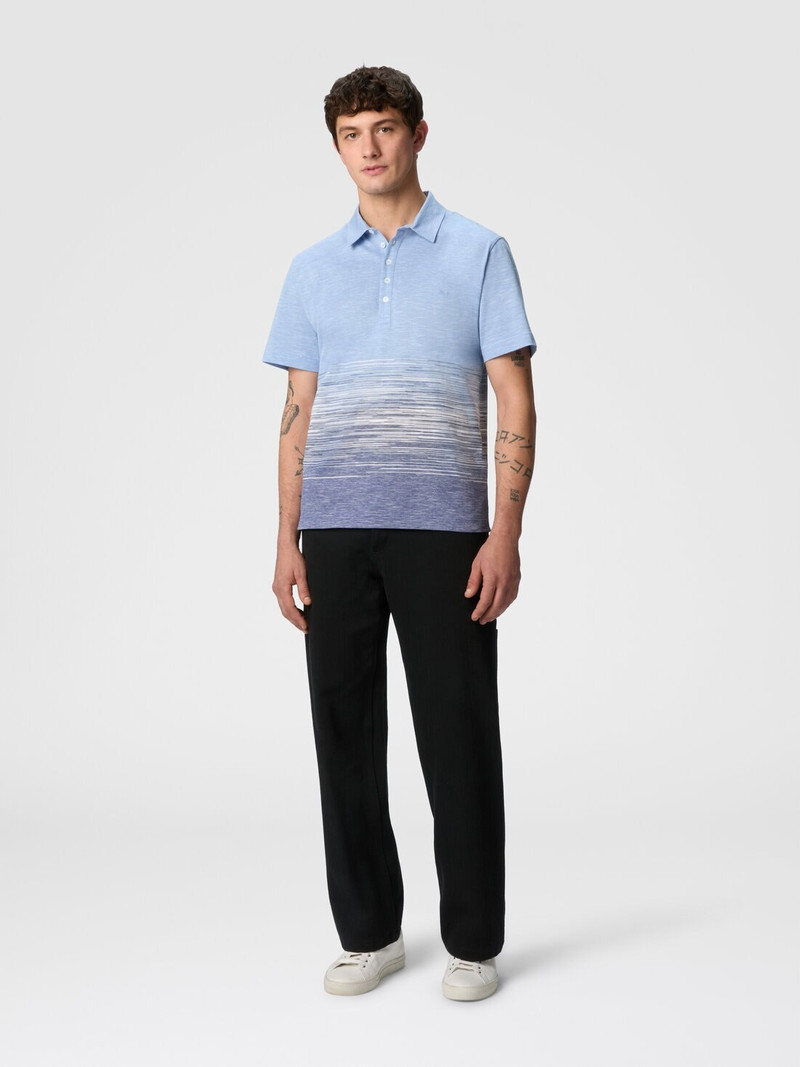Missoni Slub cotton and linen polo shirt with zigzag embroidery outlook