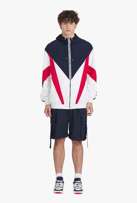 HIGH SUMMER CAPSULE - Navy blue, white and red nylon jacket - 4