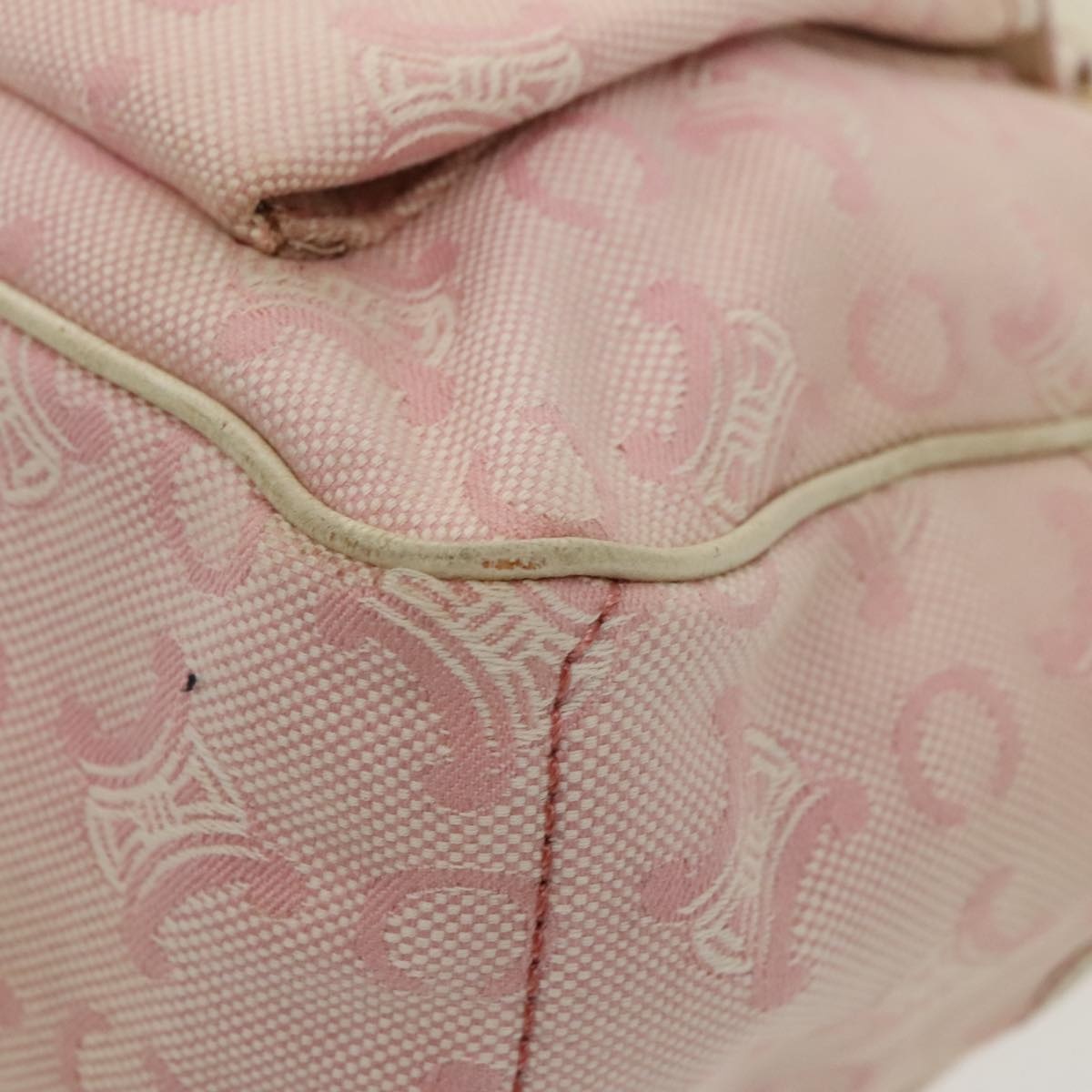 CELINE C Macadam Canvas Hand Bag Pink Gold - 14