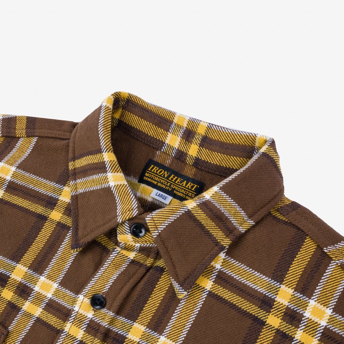 IHSH-378-BRN Ultra Heavy Flannel Crazy Check Work Shirt - Brown - 7
