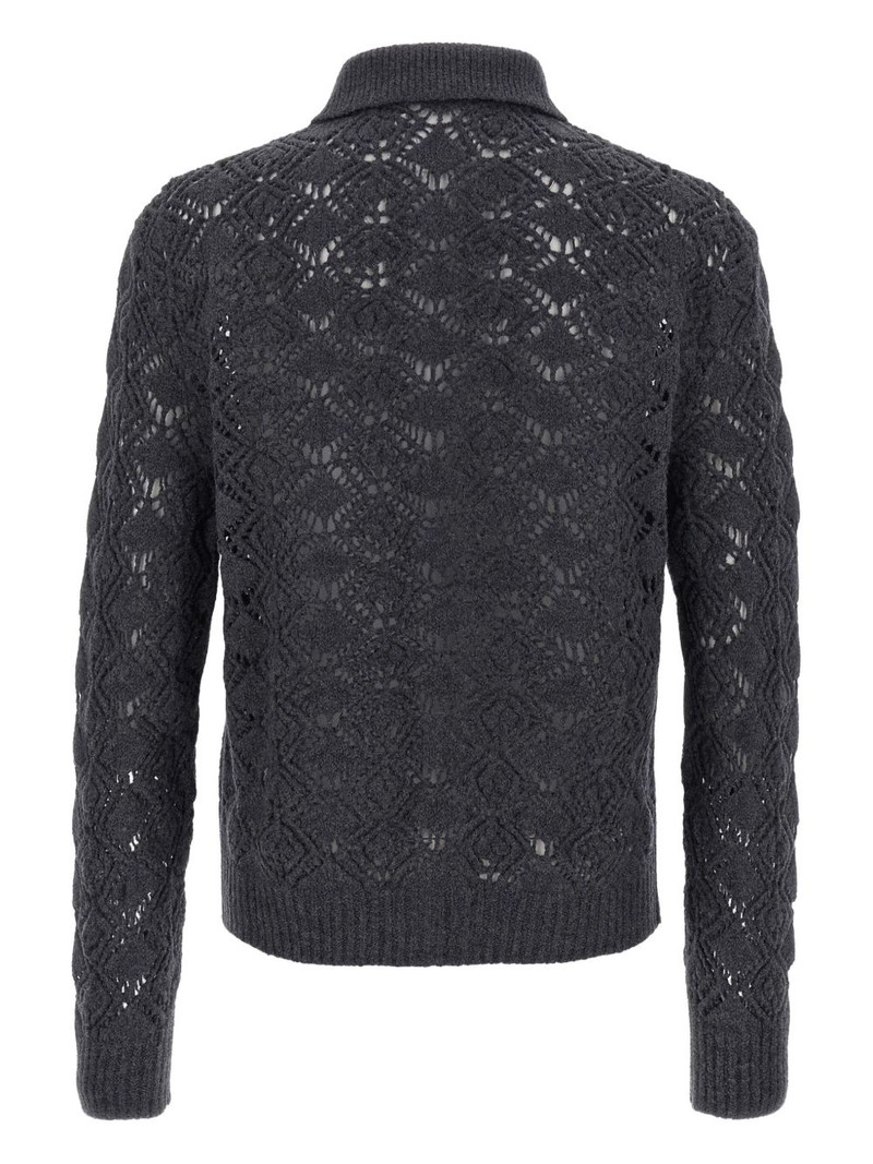 Jil Sander perforated-detail zip-front cardigan outlook