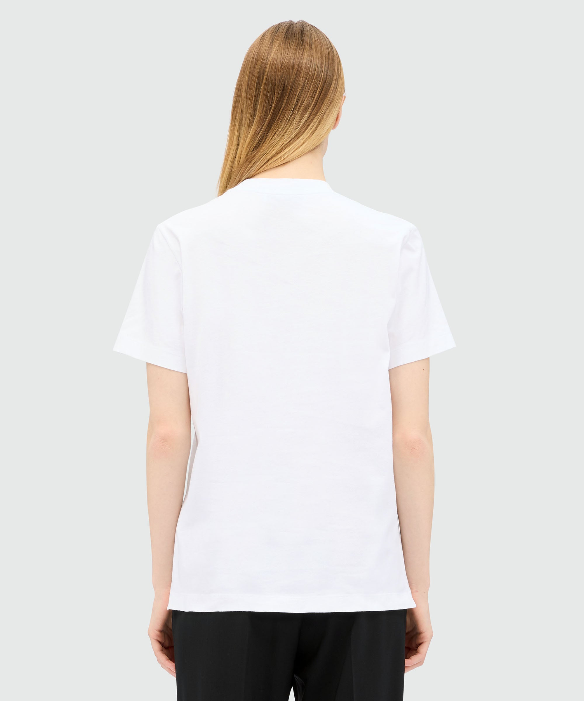 White jersey T-shirt with "Cute Kitty" graphic and cursive MSGM logo - 3