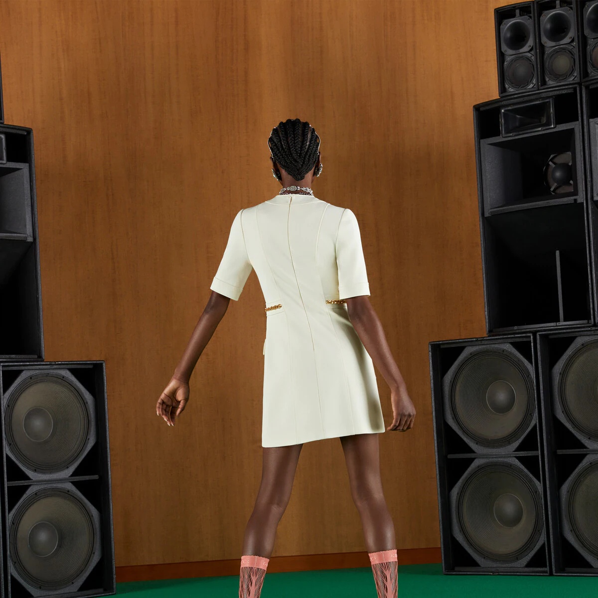 Viscose dress with Double G chain - 6
