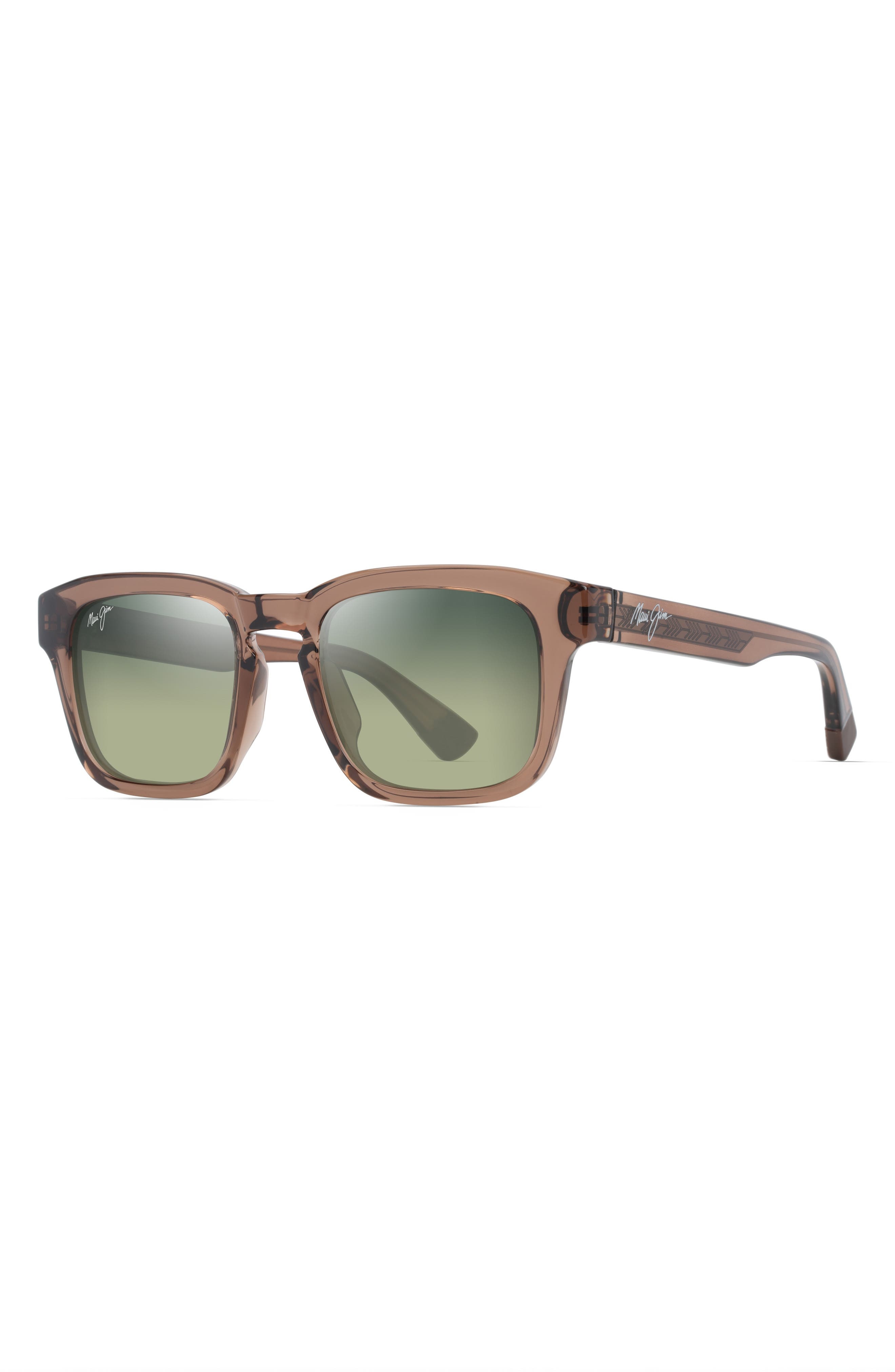 Maui Jim Maluhia 52mm Gradient PolarizedPlus2® Square Sunglasses in Shiny Trans Light Brown at Nords - 2