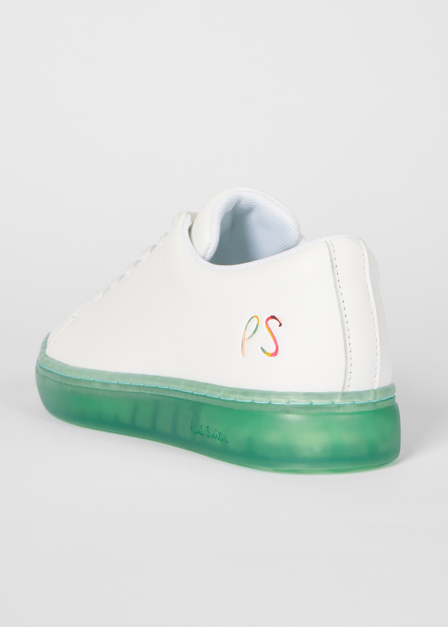 Women's White 'Lee' Trainers With Green Soles - 4