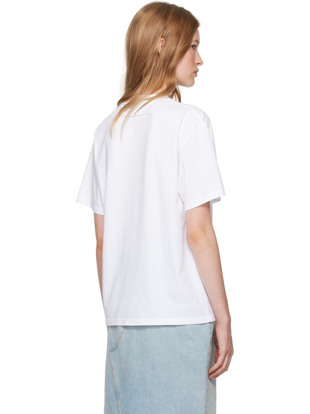 White Numeric Dropped-Shoulder T-shirt - 3