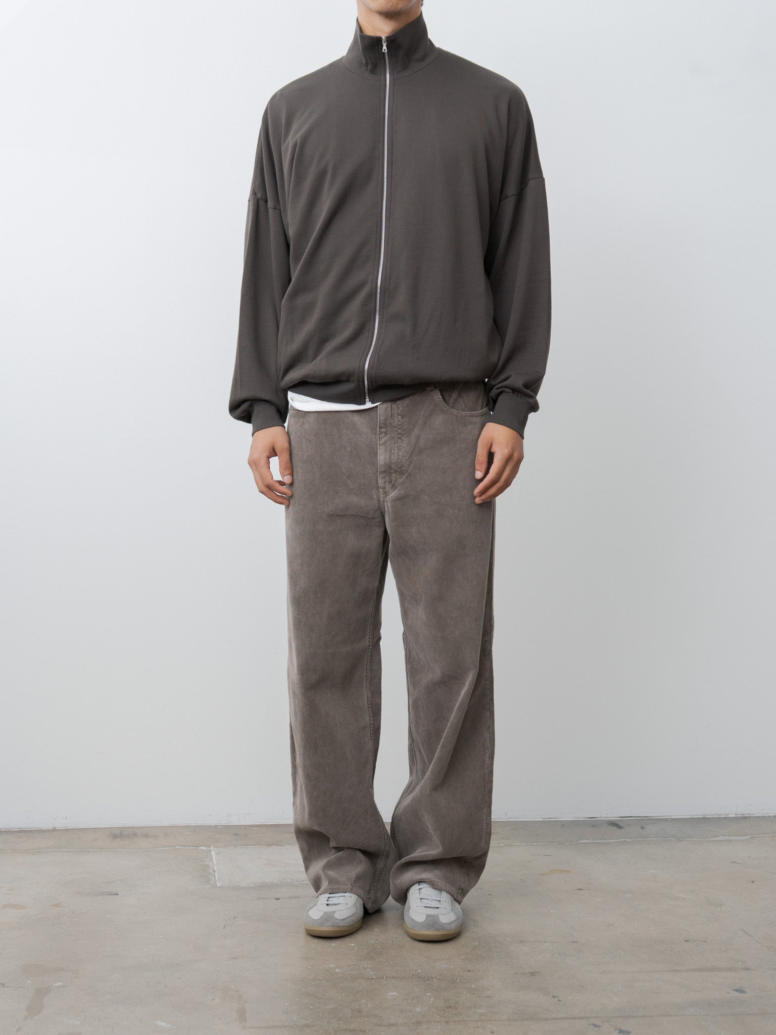Super High Gauge Sweat Zip Blouson - Dark Brown - 3