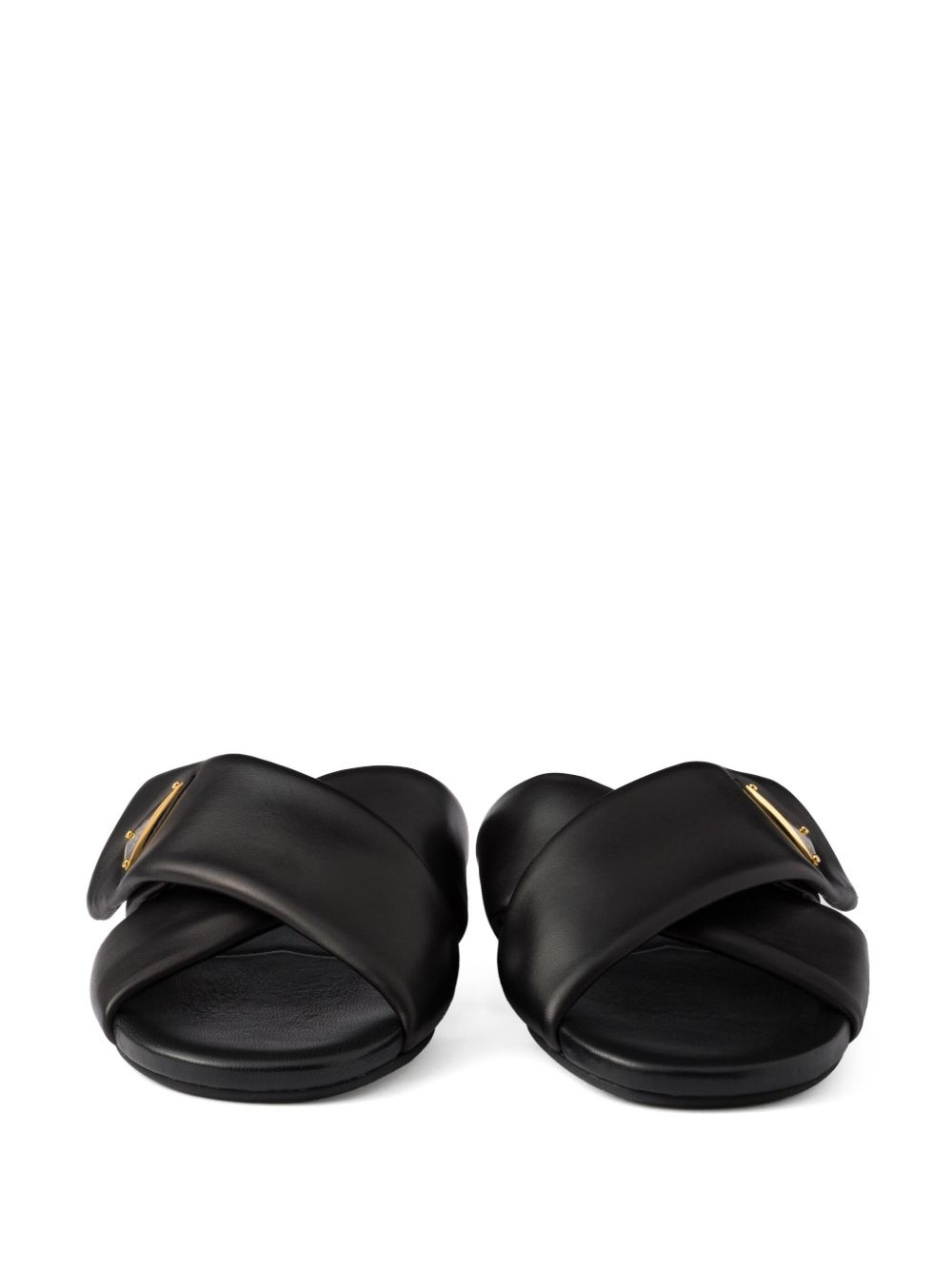 Padded nappa leather slides - 5