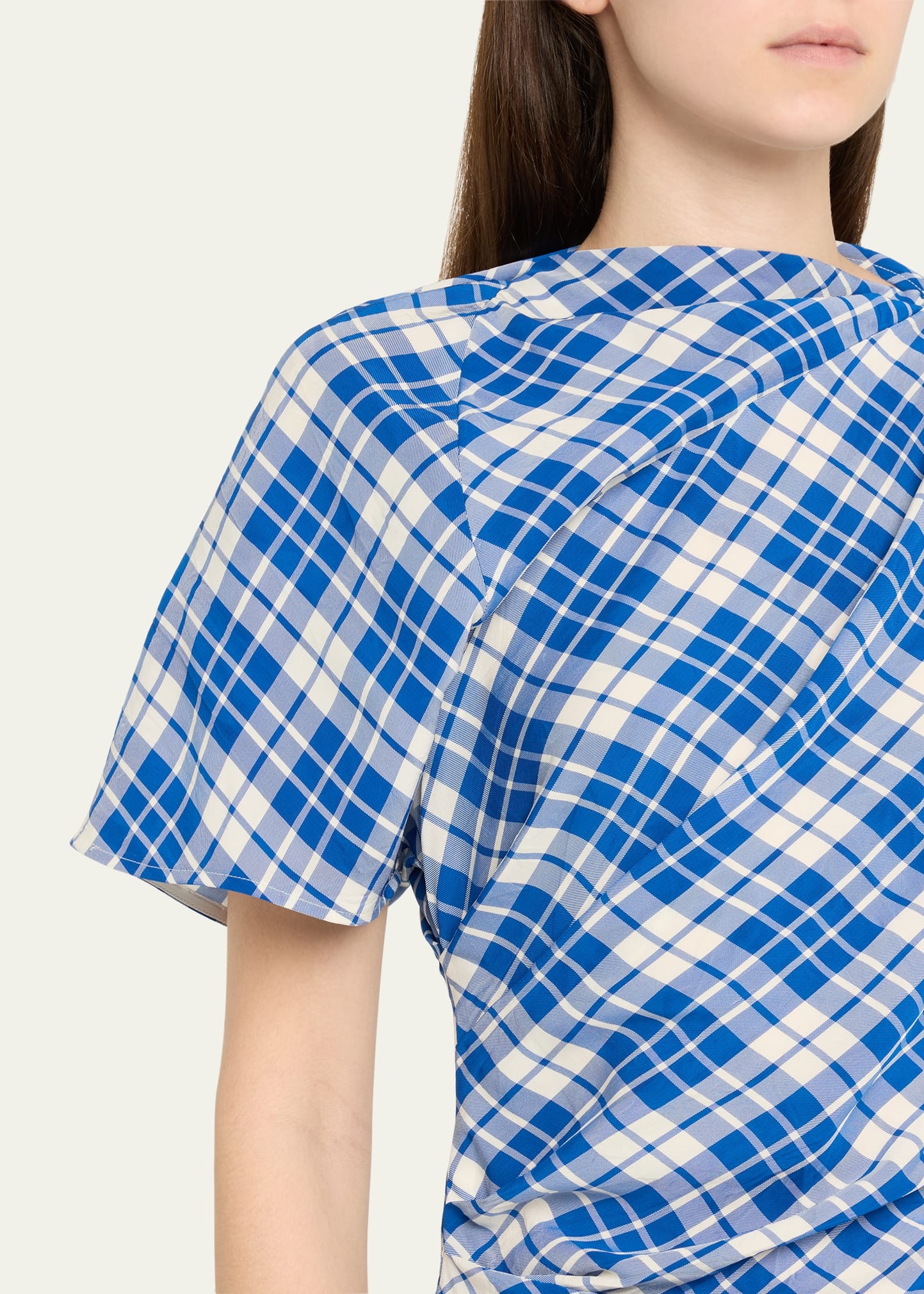 Hallie Crinkled Plaid Dress - 5