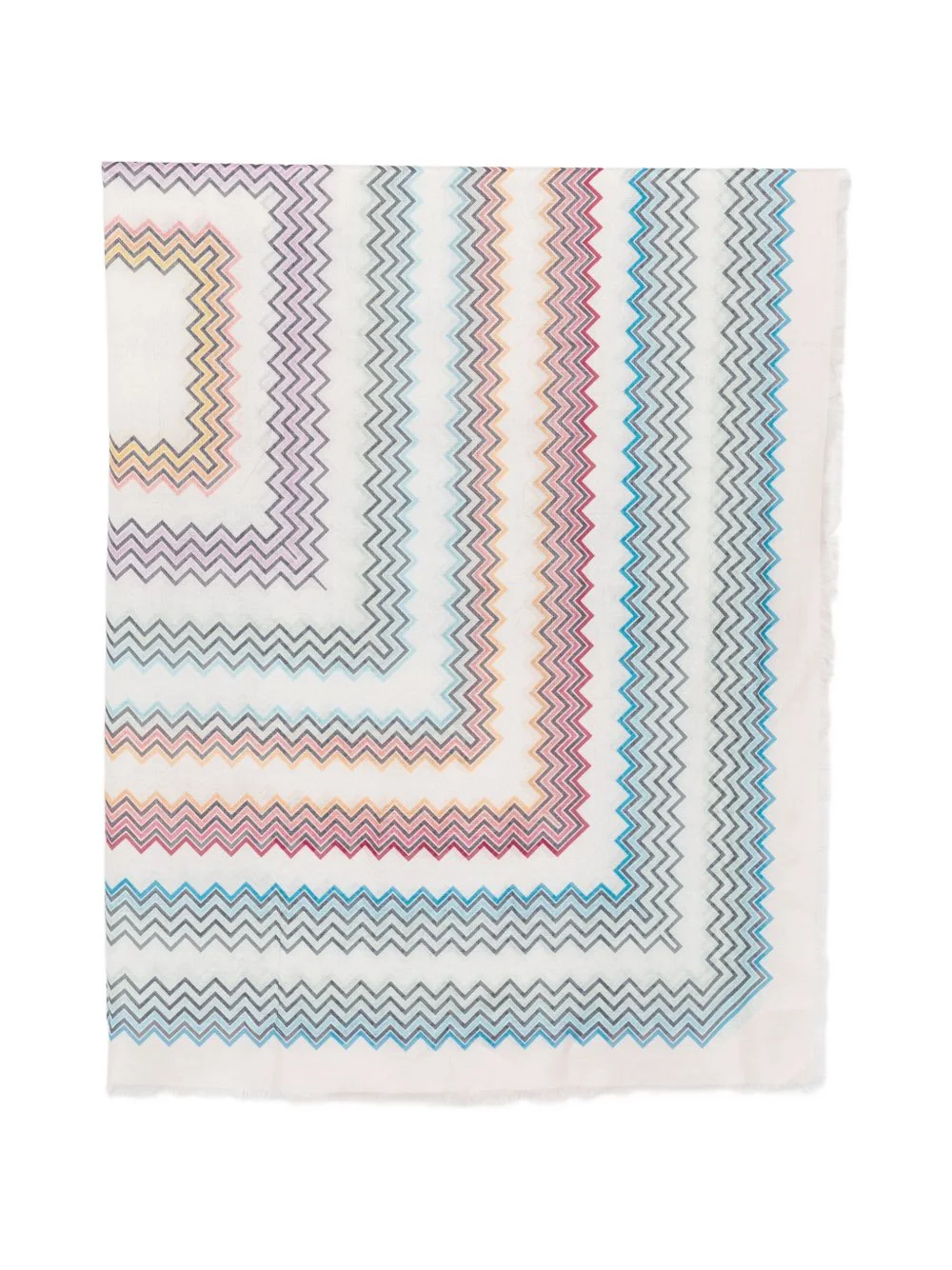 zigzag-print scarf - 1