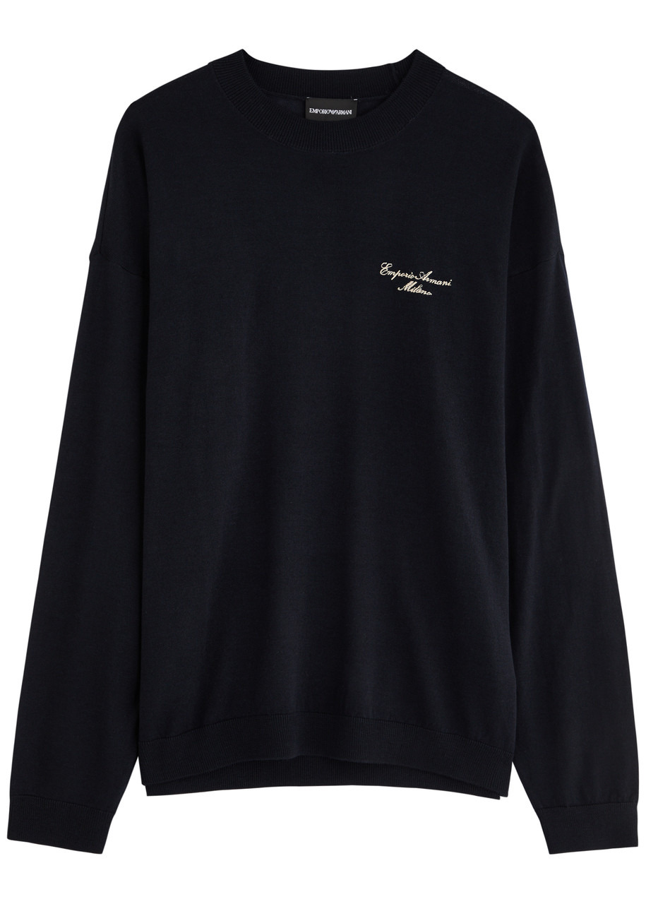 Emporio Armani Logo-embroidered Wool Jumper - 1