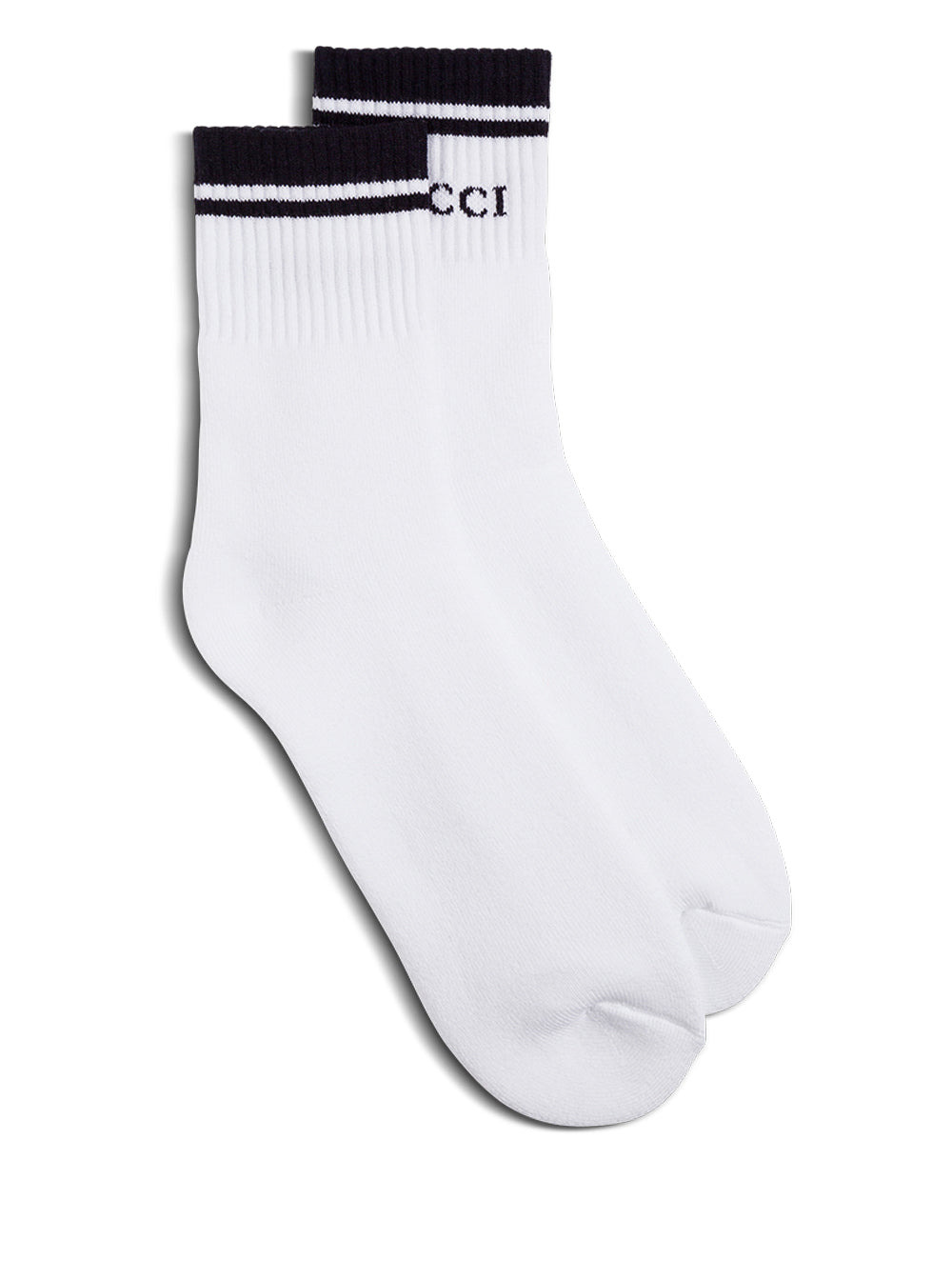Gucci Men Gucci Man's Black And White Cotton Socks With Logo - 1