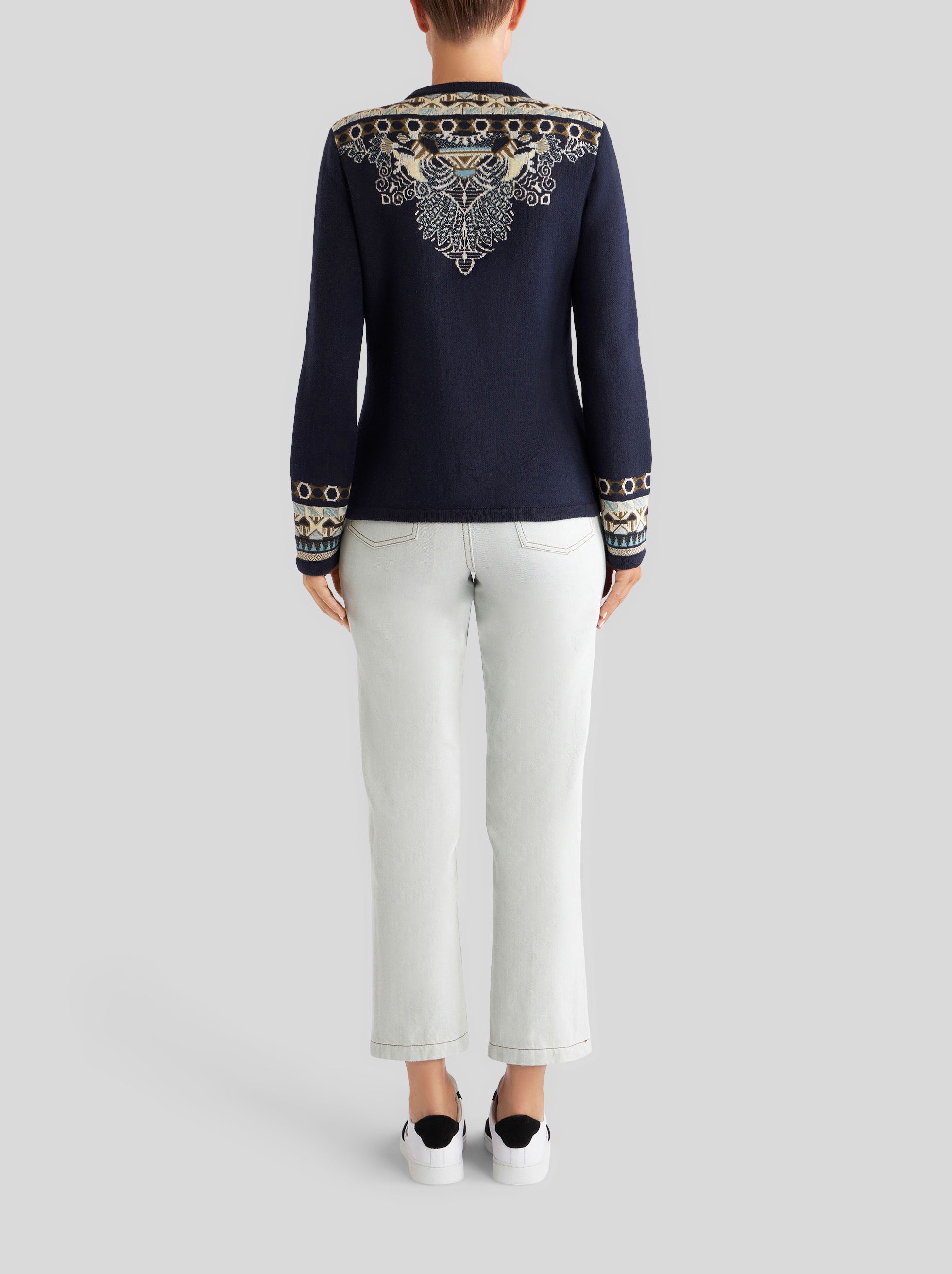GEOMETRIC PATTERN SILK JERSEY JACKET - 4