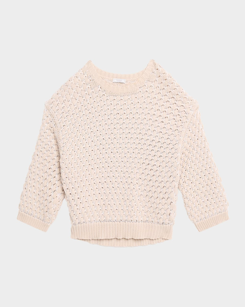 Scoop-Neck Macrame Knit Sweater 1