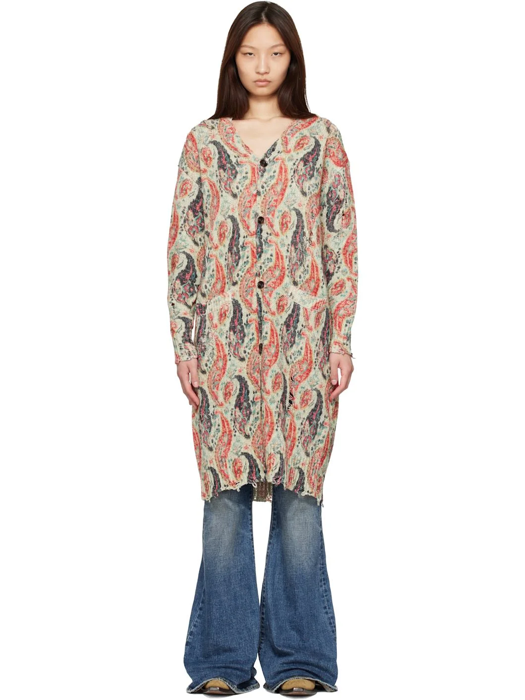 Multicolor Printed Long Cardigan - 1