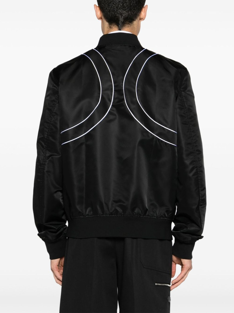piped-trim zip-up bomber jacket 4