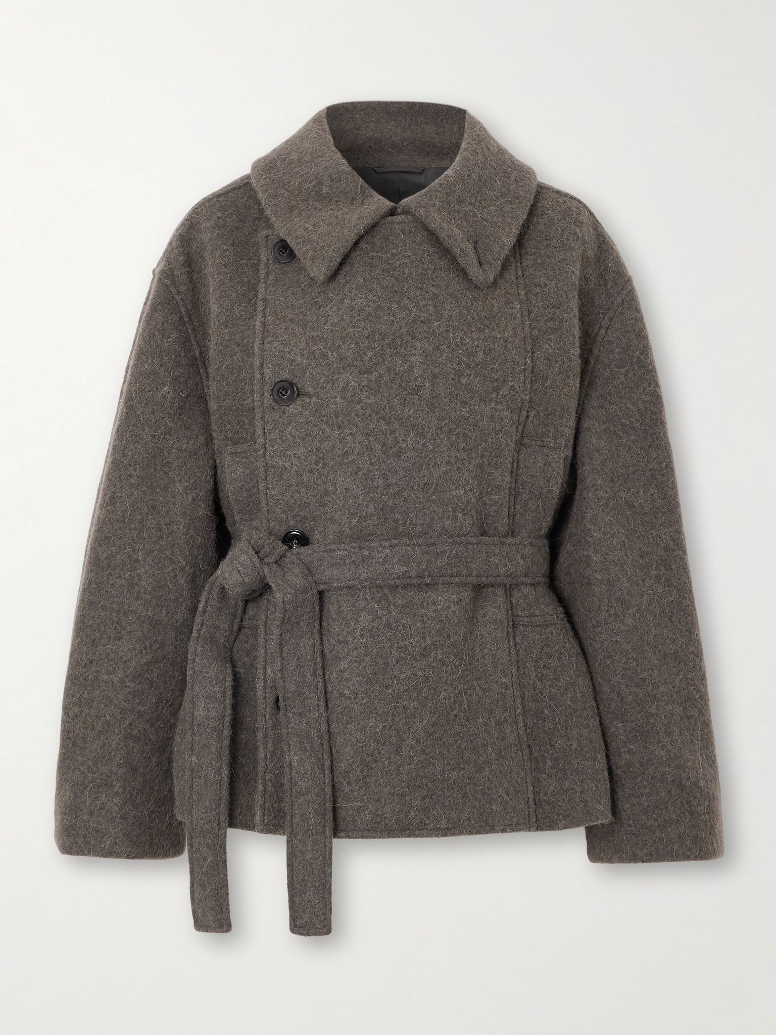 Belted wool and alpaca-blend coat Army green - 1