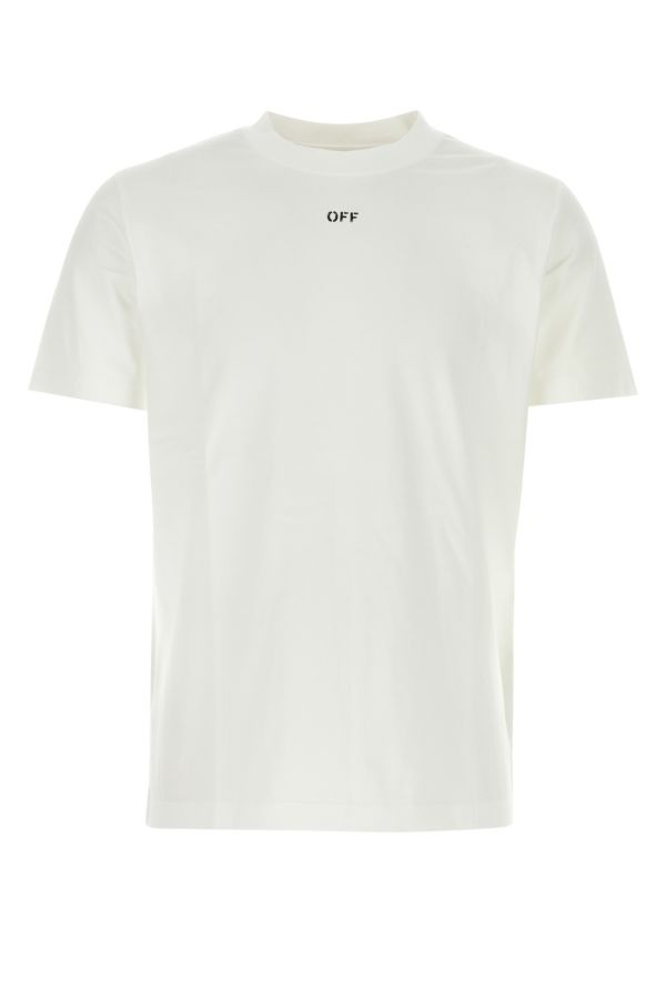 Off White Man White Cotton T-Shirt - 1