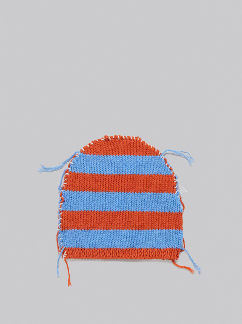 Marni KNITTED WOOL BALACLAVA WITH BLUE AND ORANGE STRIPES outlook